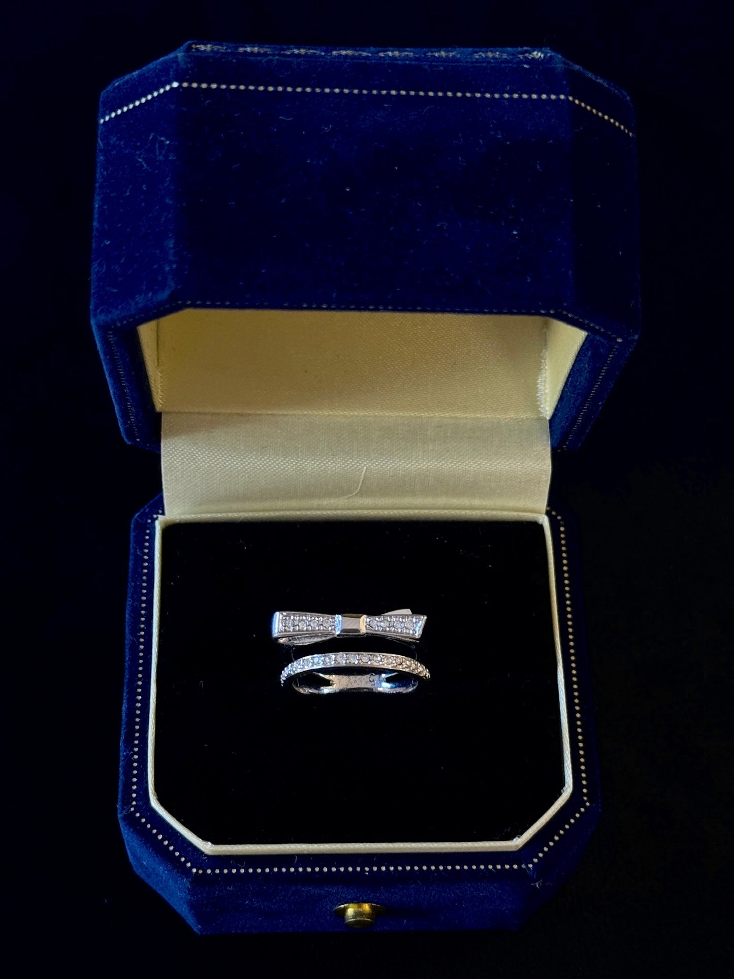 Dior Crystal Ribbon Open Ring