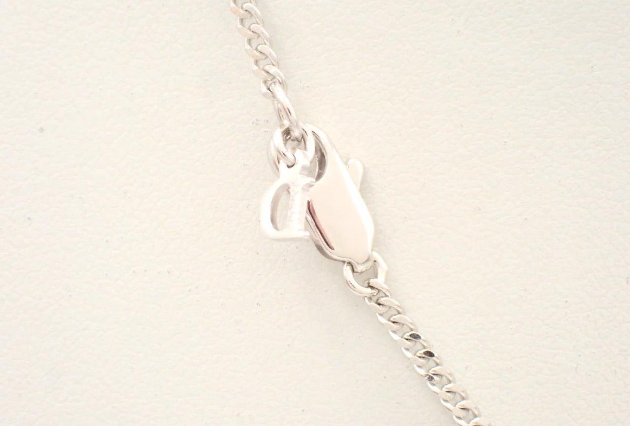 Dior Crystal Butterfly Drop Pendant Necklace (Silver Tone)