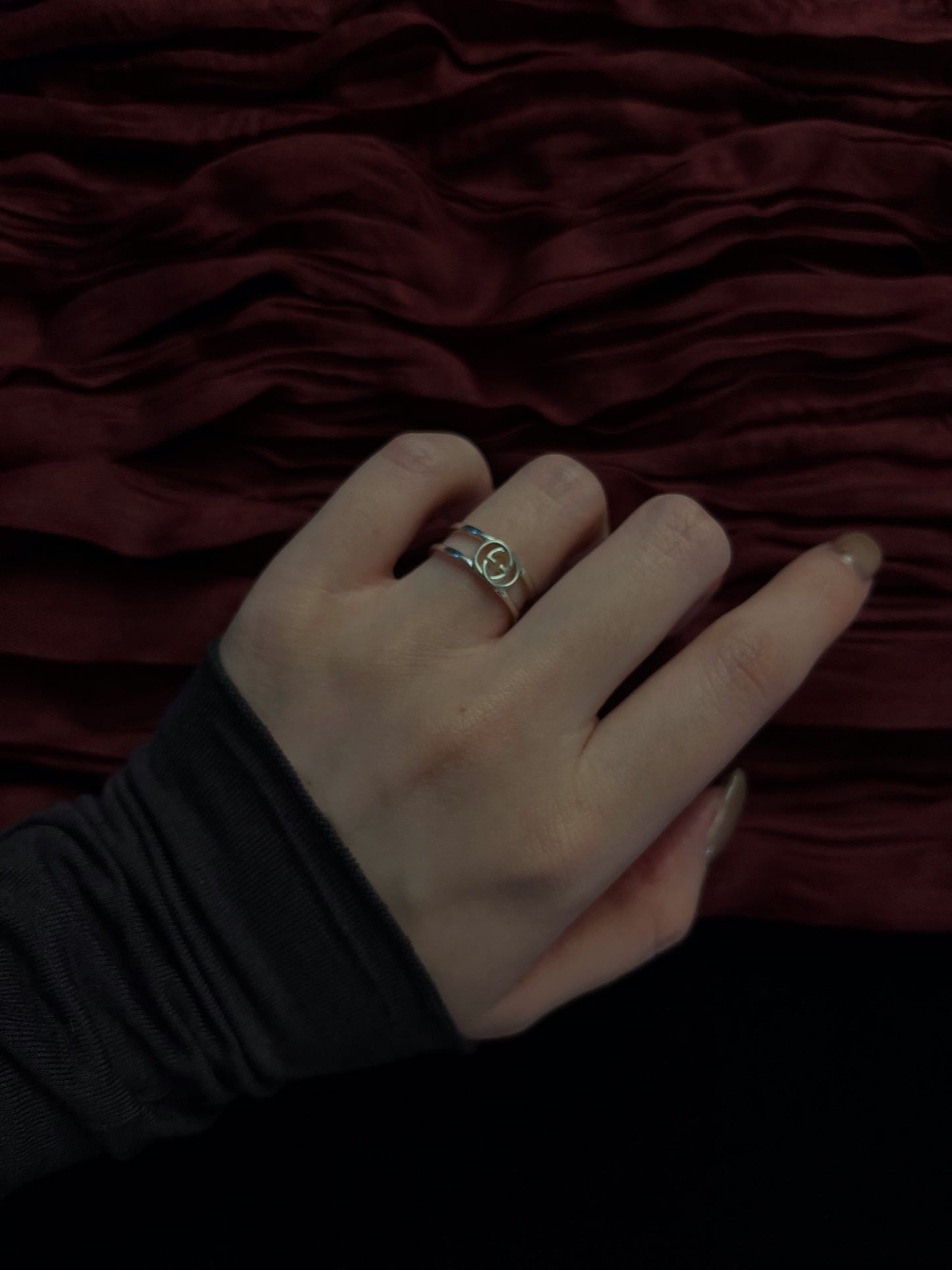 Vintage Gucci Double Band Sterling Silver Ring