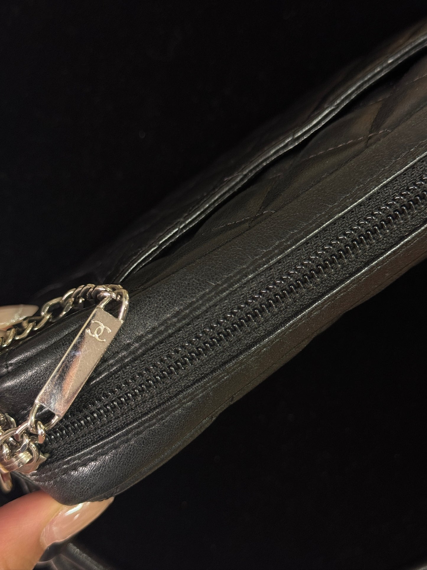 ON HOLD*Chanel Vintage Black Quilted Leather Shoulder Bag with Oversized CC