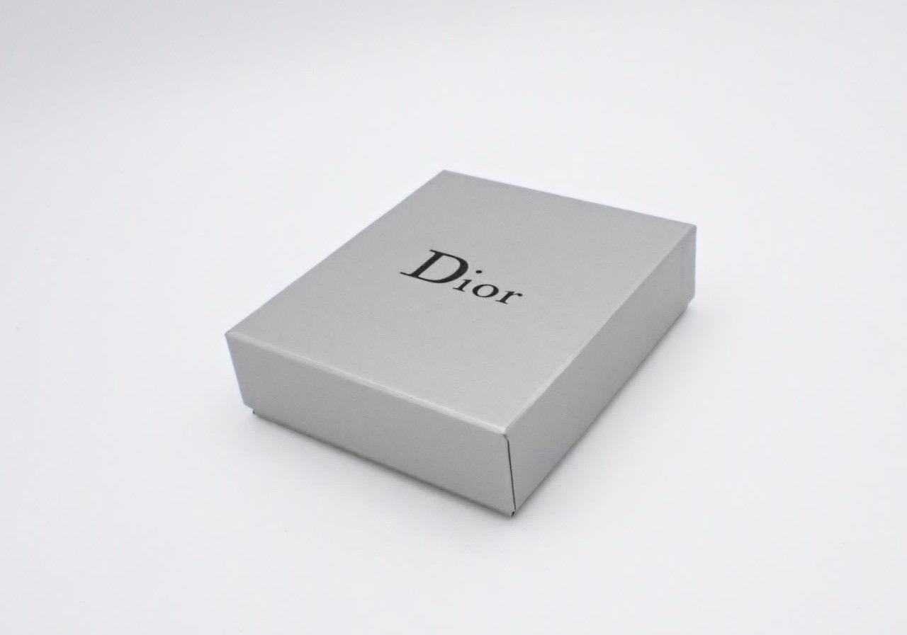 Dior Pink Crystal CD Logo Drop Necklace – Silver Tone