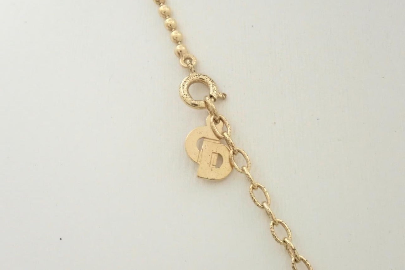 Christian Dior Crystal Orb Pendant Necklace