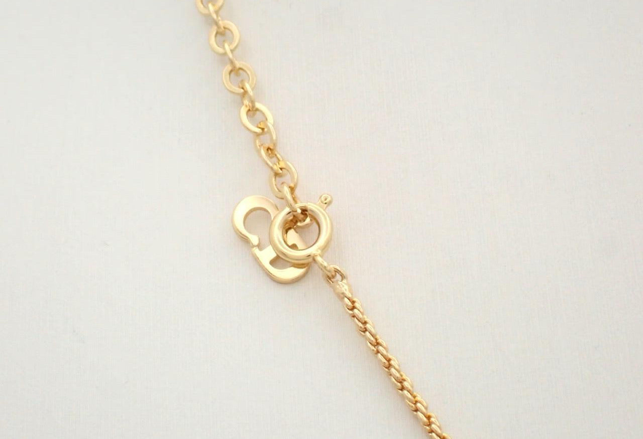 Dior Gold-Tone CD Rope Circle Pendant Necklace