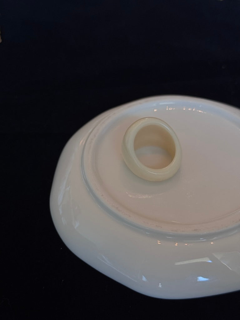 Chanel 2000s Cream Dome Logo Ring