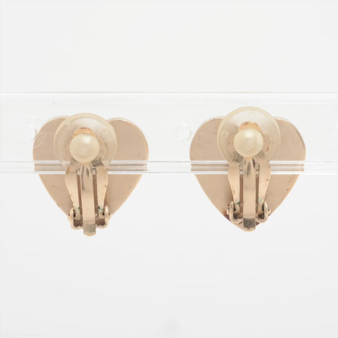 Chanel 2006 Heart-Shaped "Coco" Cameo Ear Clips