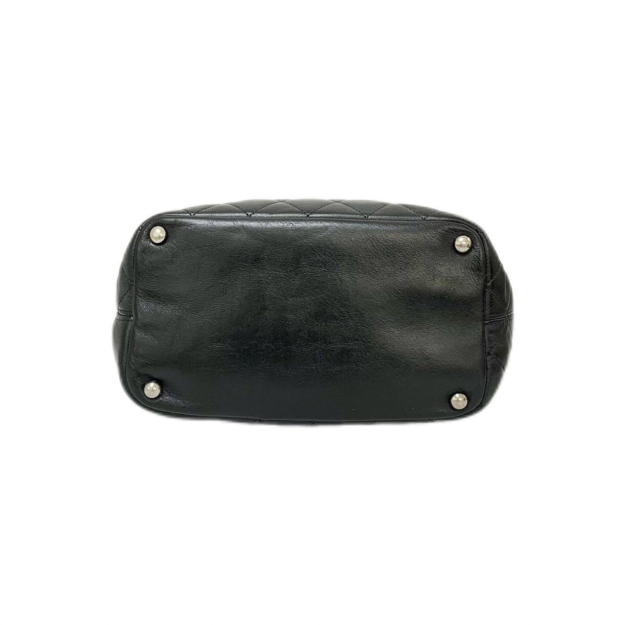 Chanel Vintage Cambon Line Small Tote Bag – Black with Oversized Logo