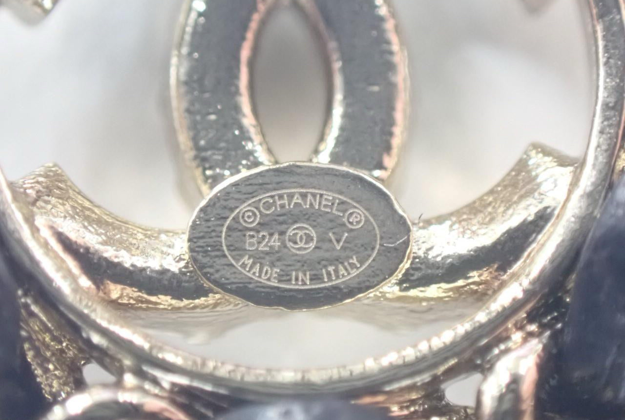 Chanel 2024 Crystal CC Chain-Link Stud Earrings