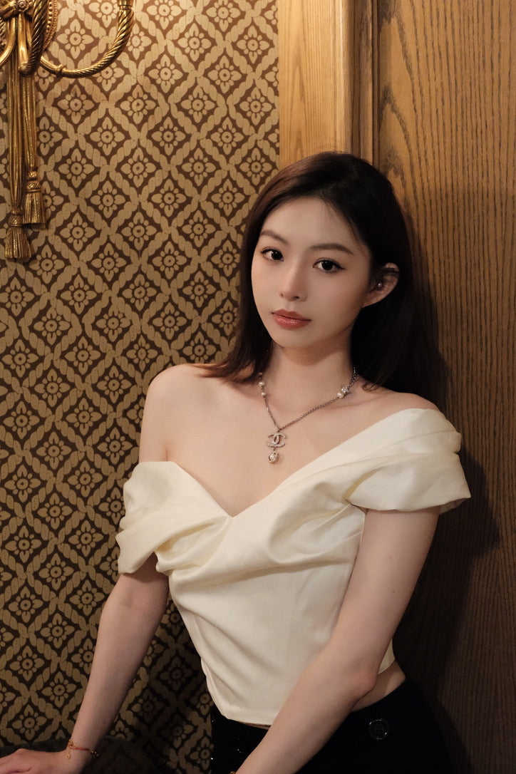 Chanel 2020 Crystal CC & Pearl Drop Necklace