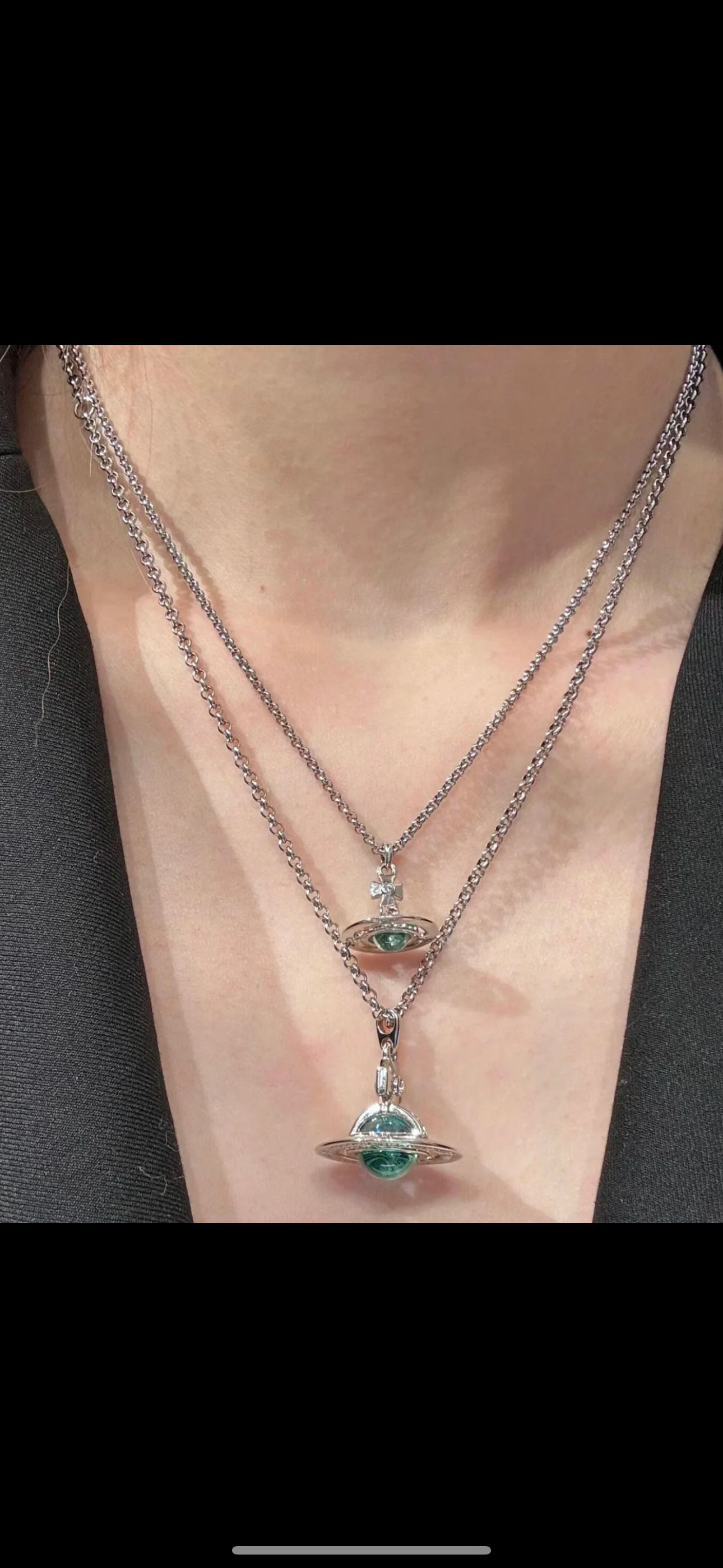 Vivienne Westwood Mint Color Silver Chain Orb