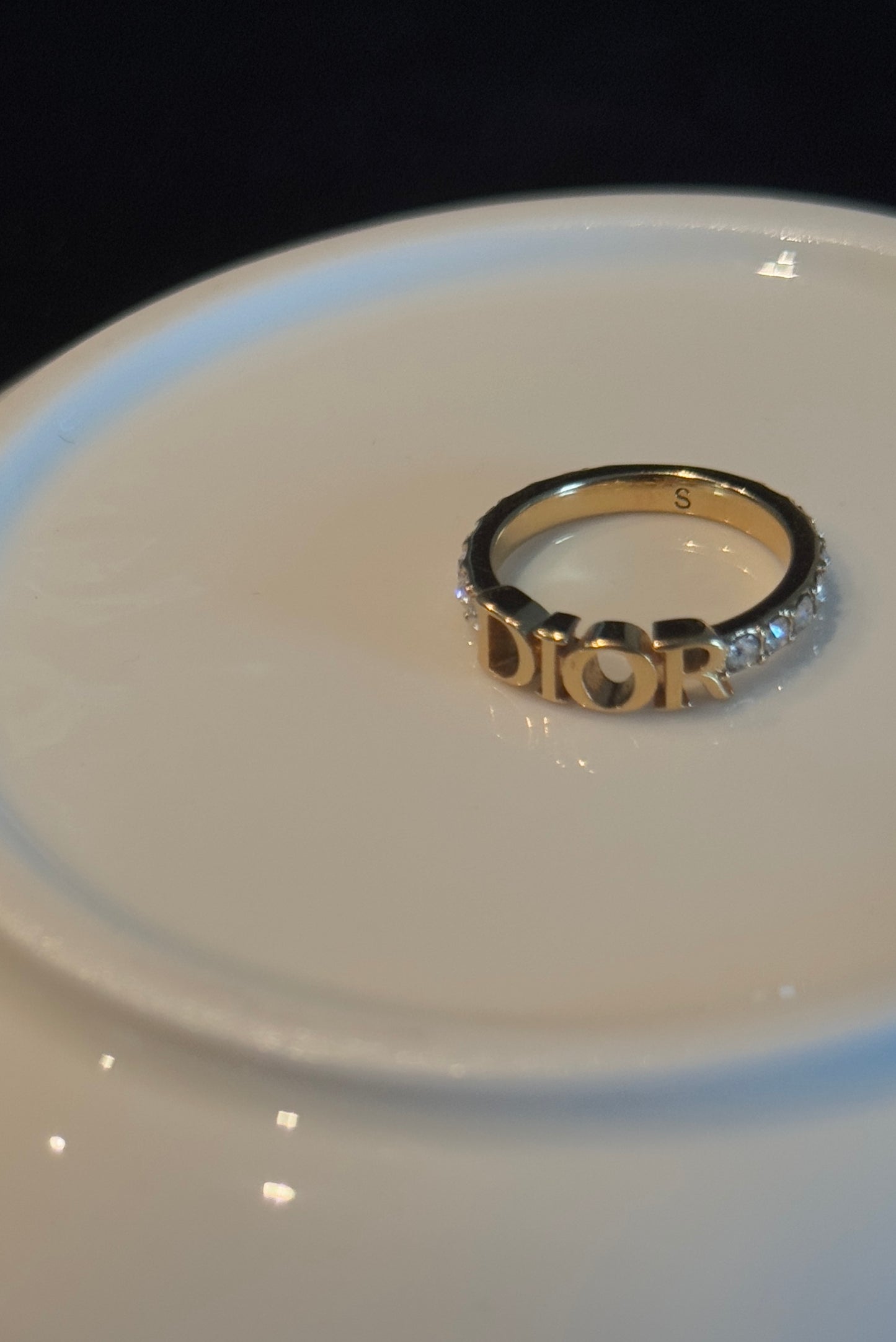 Dio(r)evolution Ring Gold-Finish Metal and White Crystals