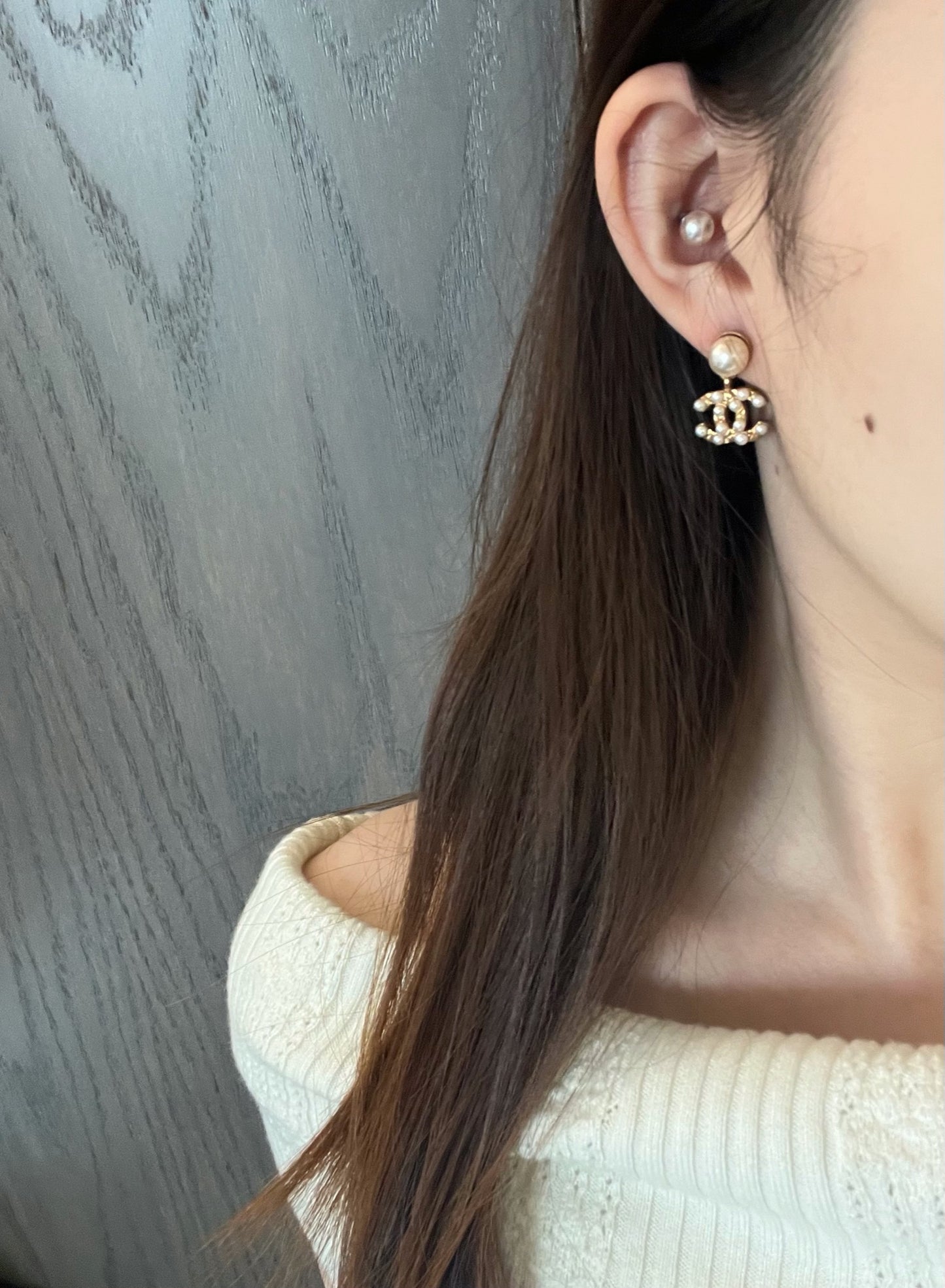 Chanel 2002 Gold-Plated Pearl Stud Earrings