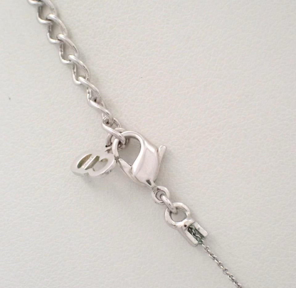 Vintage Dior Thick Silver Crystal Logo Necklace