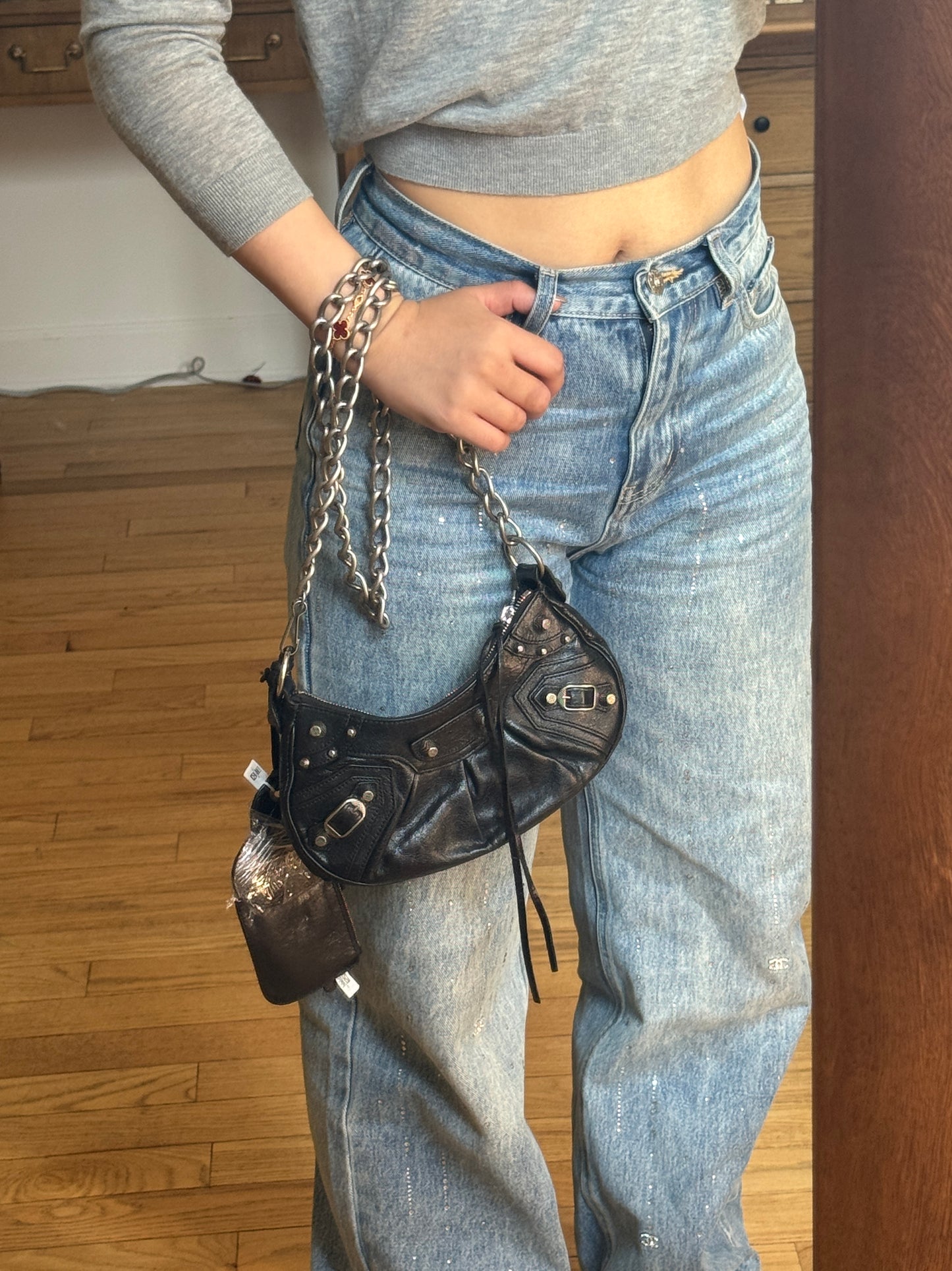 Balenciaga Motocross Small Chain Shoulder Bag – Black
