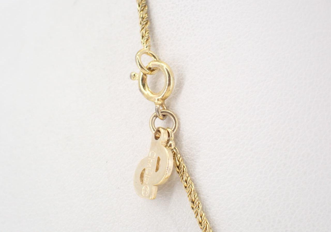 Vintage Dior Ice Heart CD Crystal Necklace