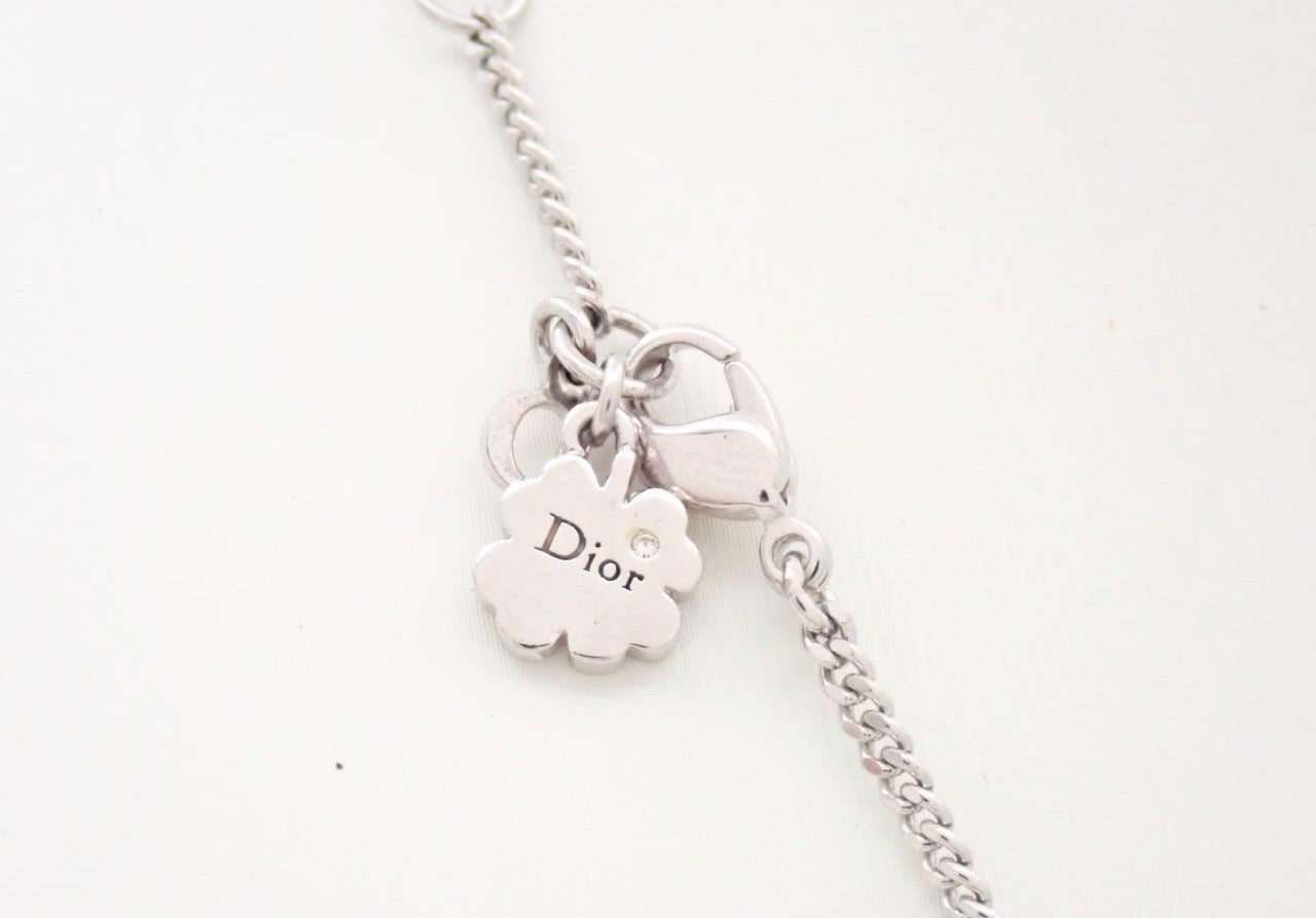 Dior Crystal Pavé Padlock Pendant Necklace