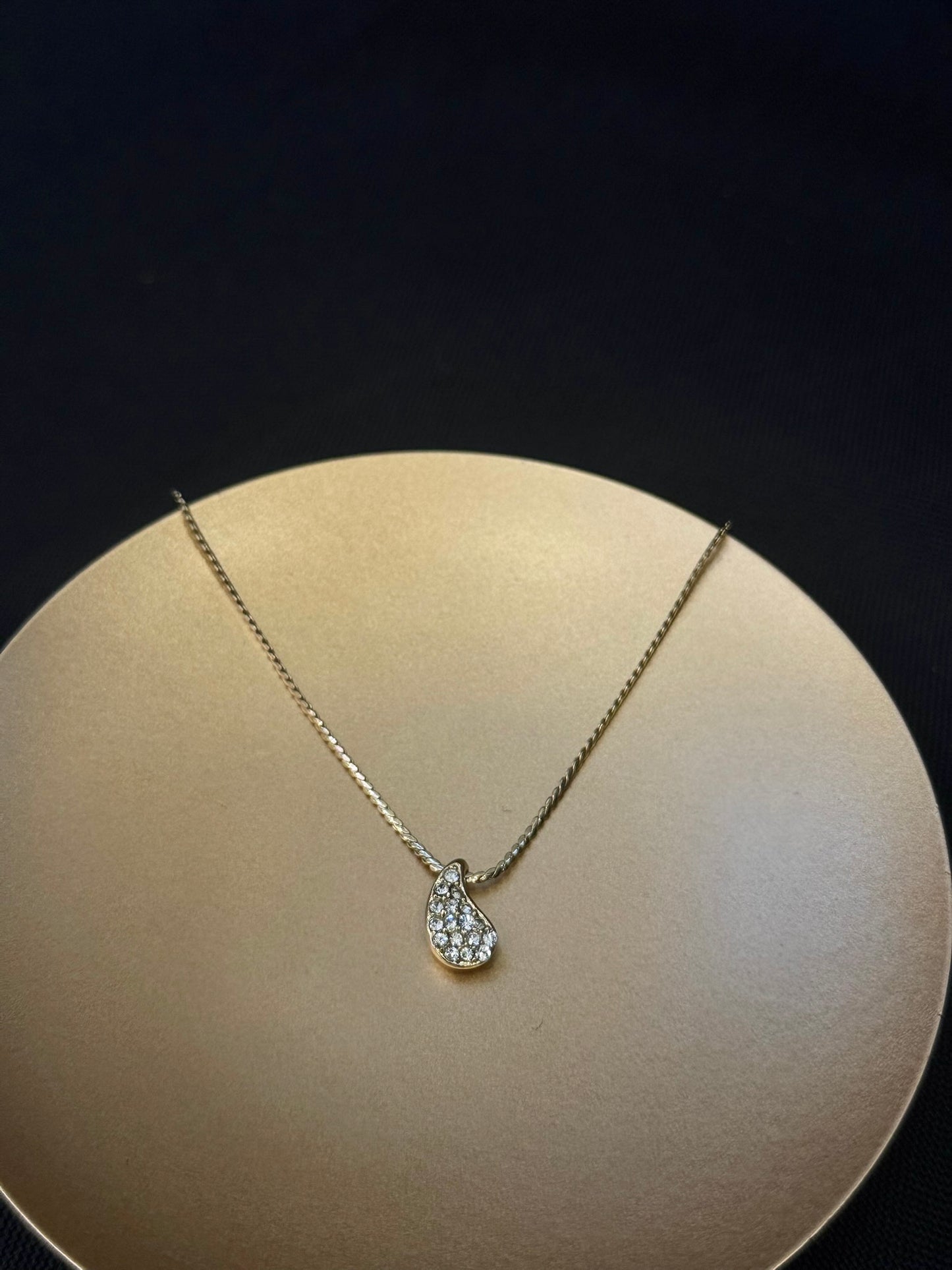Vintage Dior Crystal Teardrop Gold-Tone Necklace