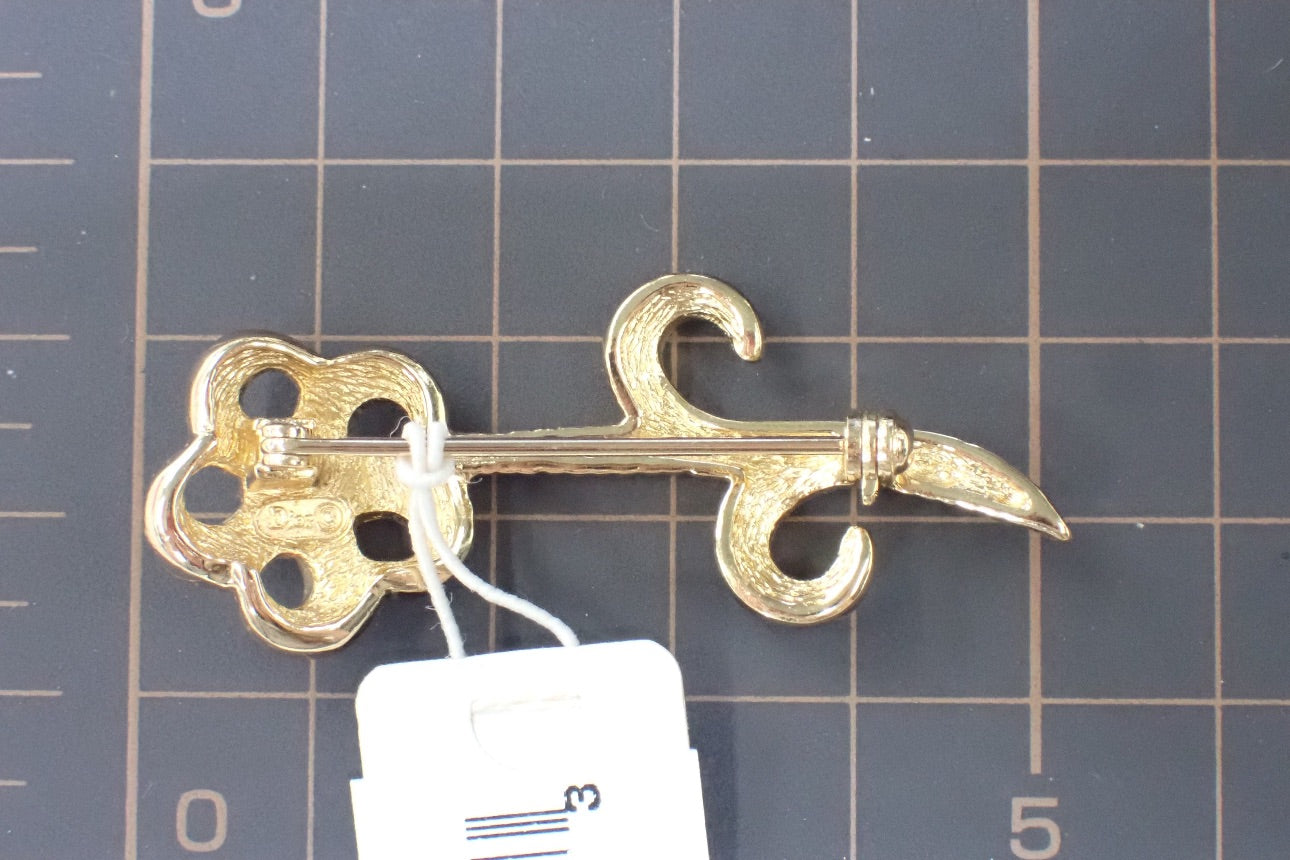 Christian Dior Crystal Floral Vine Brooch