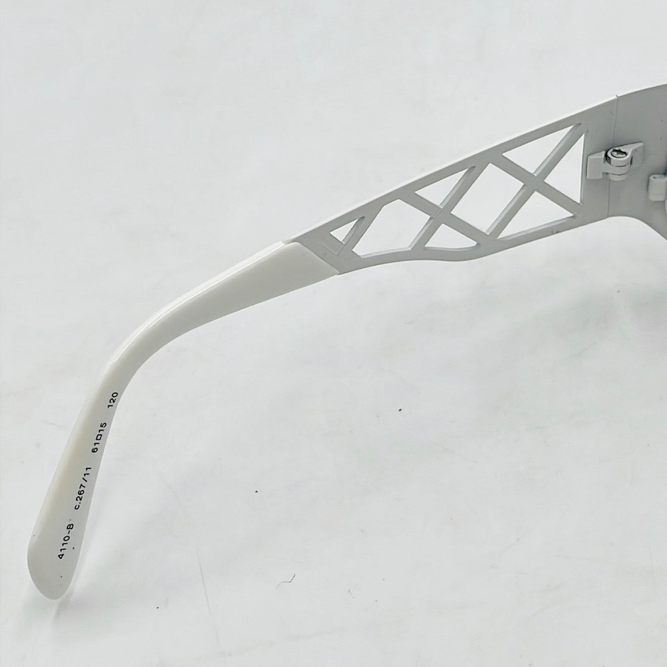 Chanel 2000s “Lattice Luxe” Crystal-Embellished Shield Sunglasses
