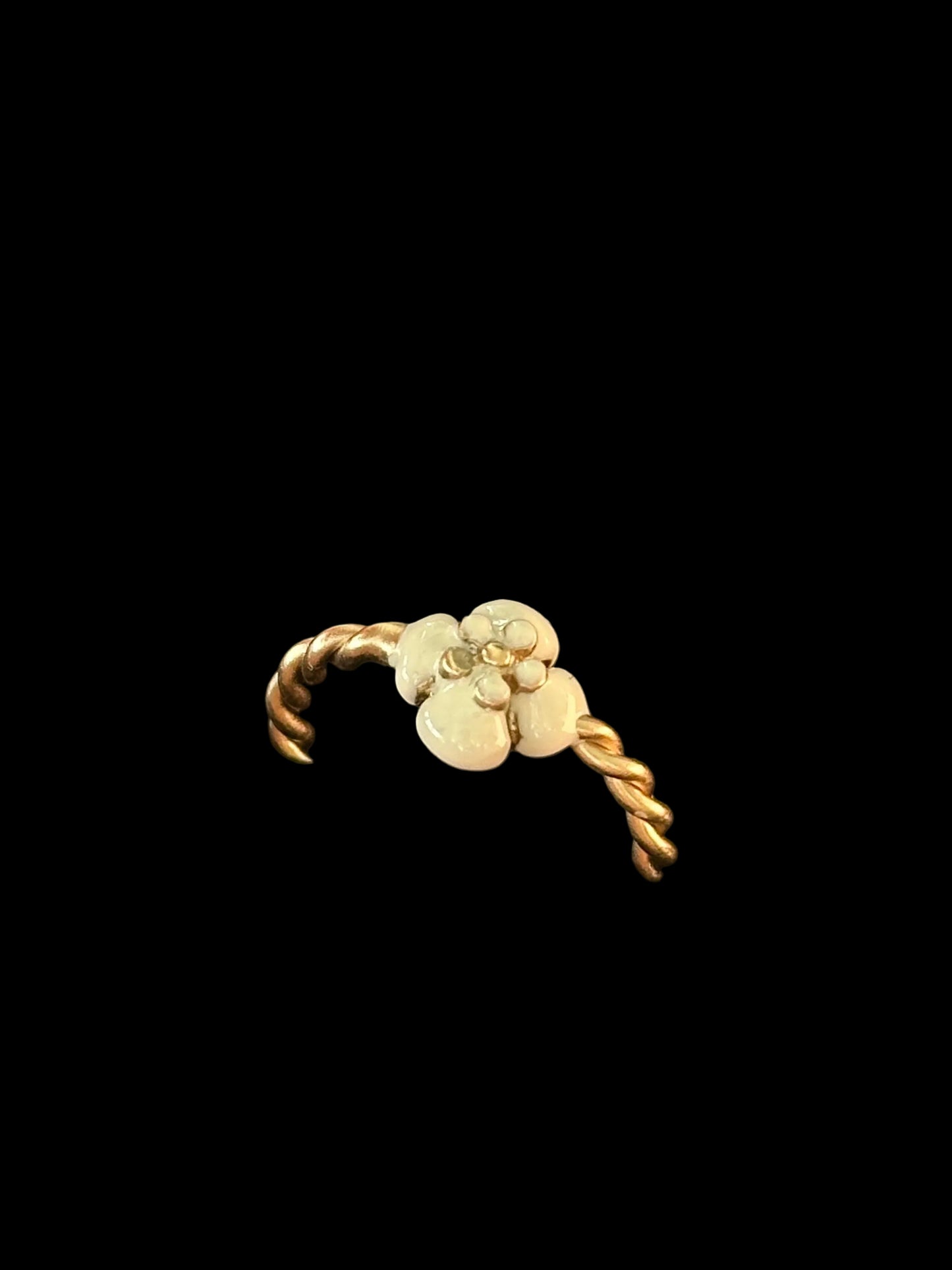 Chanel 2015 "Gilded Bloom" CC Logo & Camellia Twisted Band Ring Set