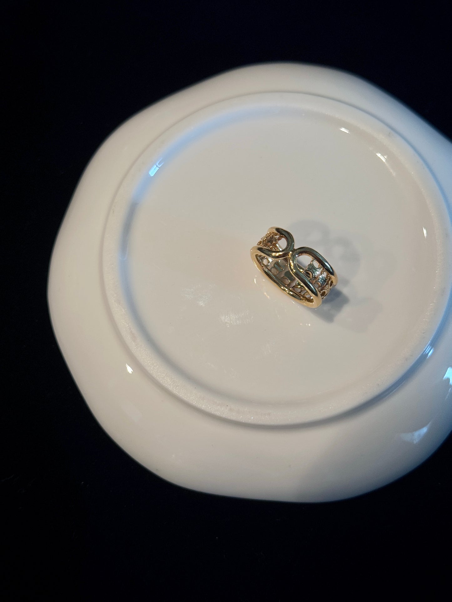 Celine Triomphe Cutout Gold Ring
