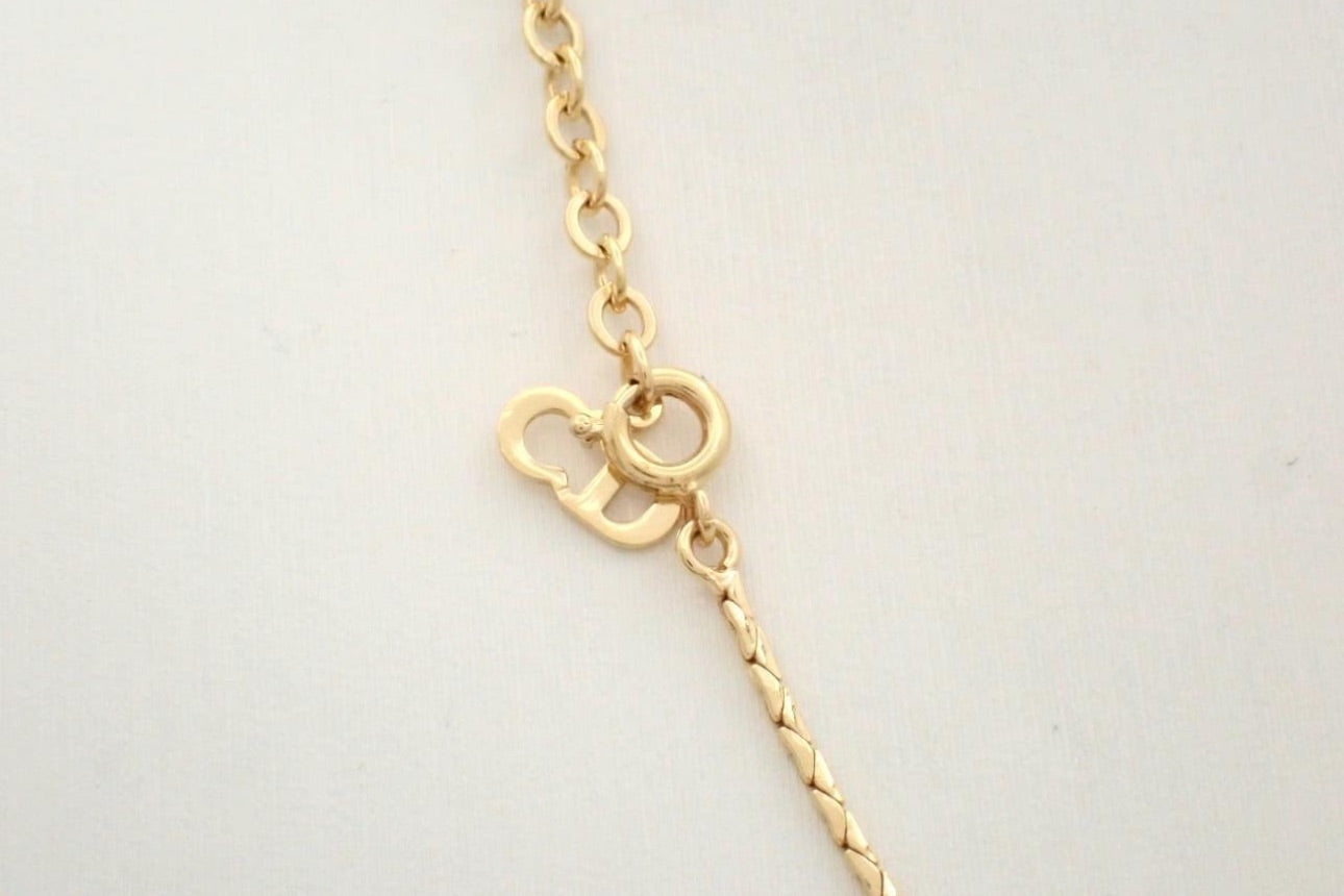 Christian Dior Vintage Faux Pearl Cluster Necklace