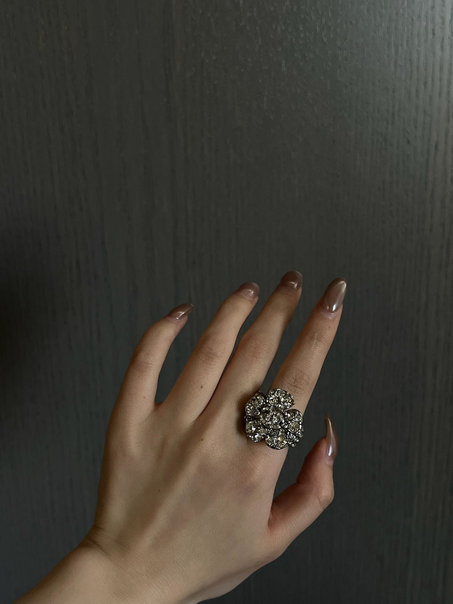 Chanel 2010 Starburst Crown Crystal Ring