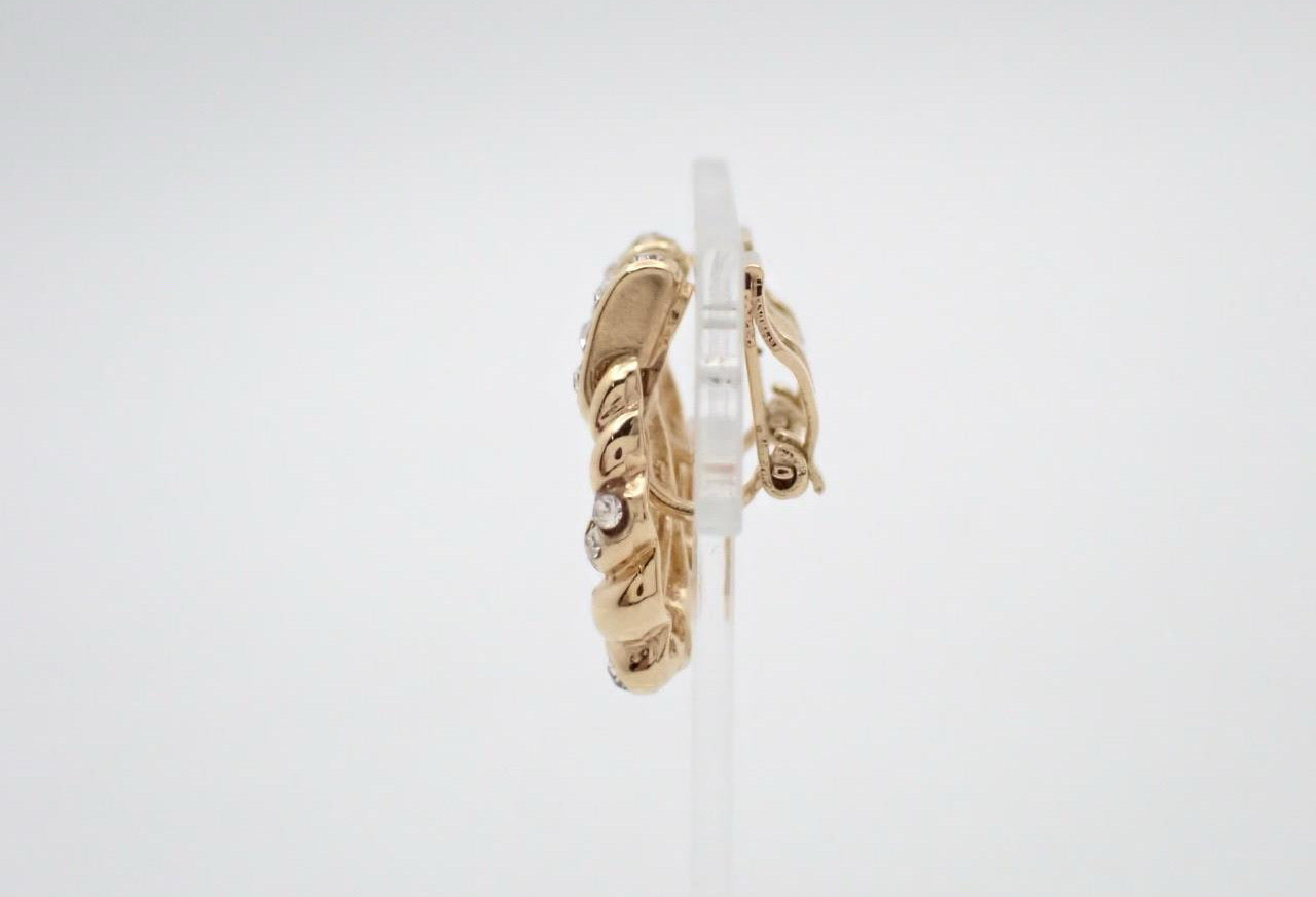 Dior Gold-Tone Crystal Rope Hoop Clip-On Earrings