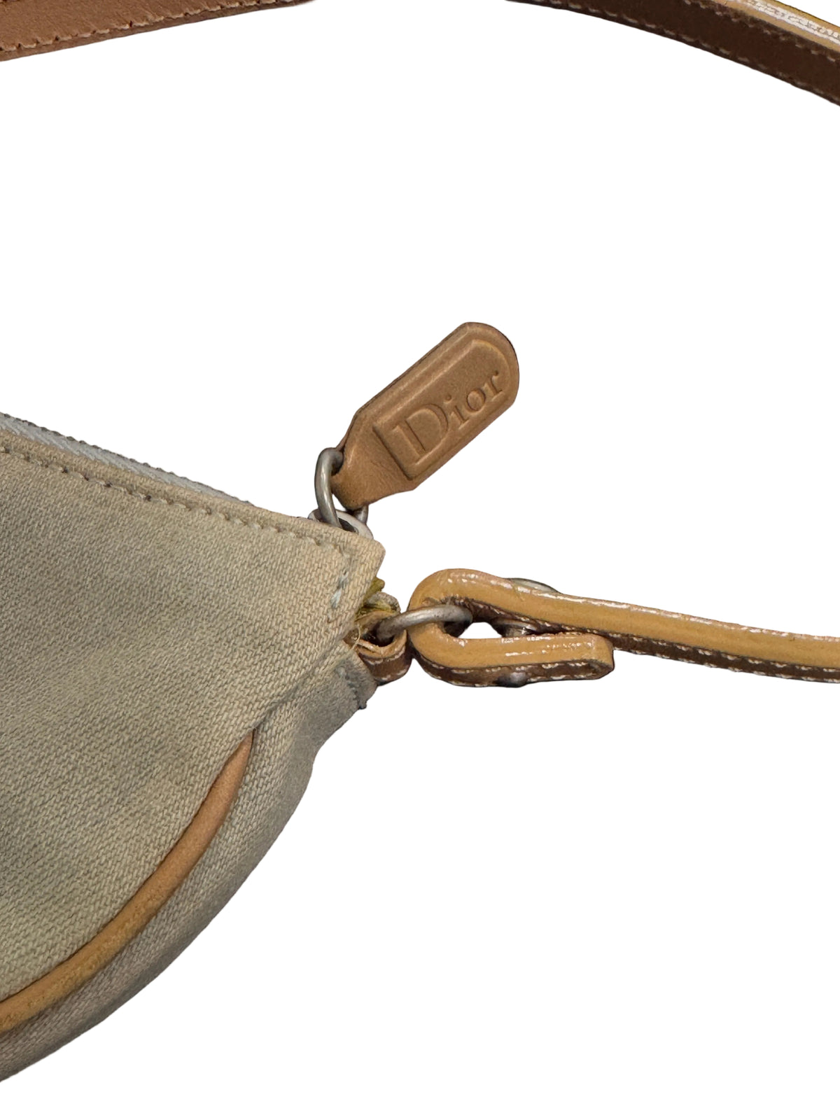 Dior Vintage Mini Saddle-Inspired Light Blue Washed Denim Canvas Shoulder Bag