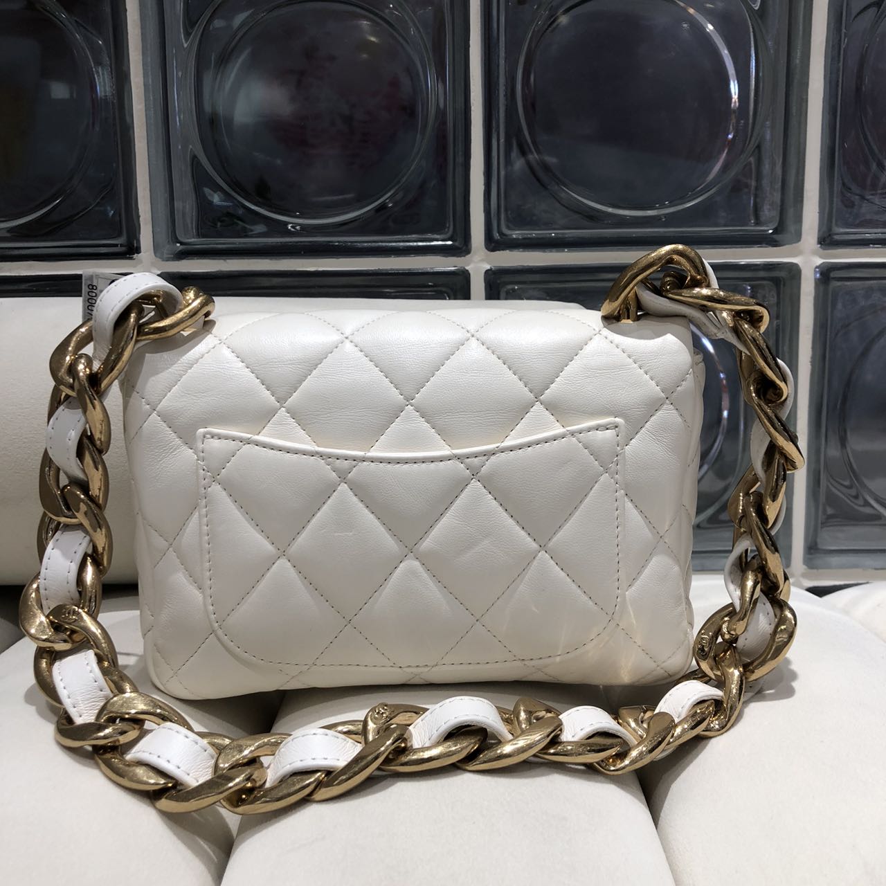 Chanel 2023 Classic Small Flap Bag in White Lambskin with Gold Hardware
