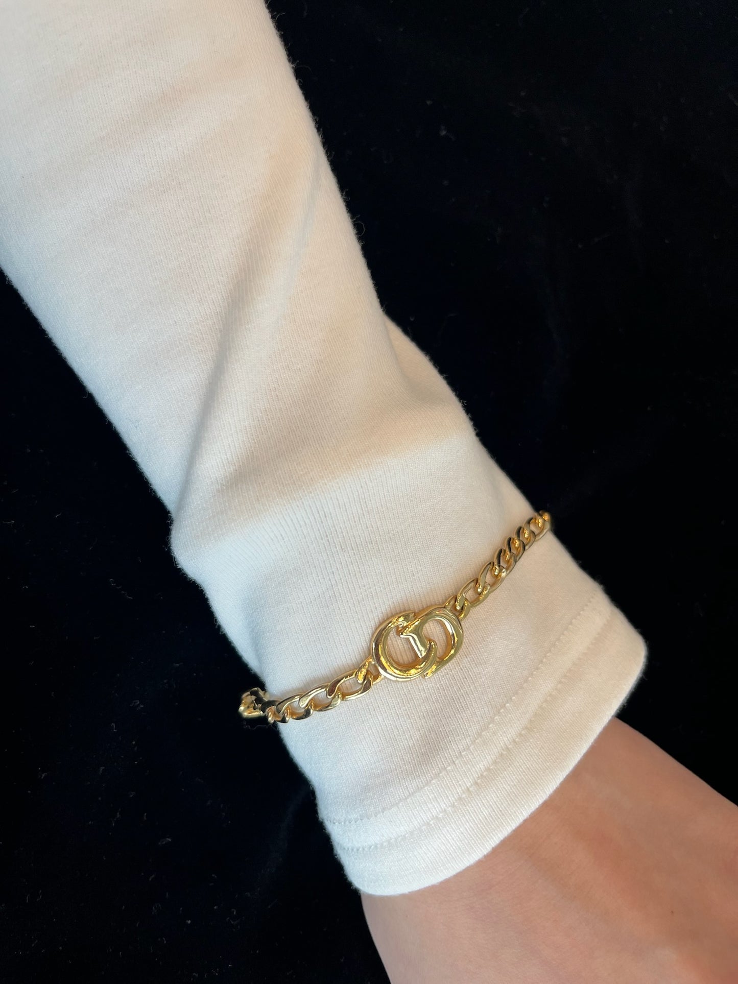 Dior Vintage Gold-Tone Braided CD Bracelet