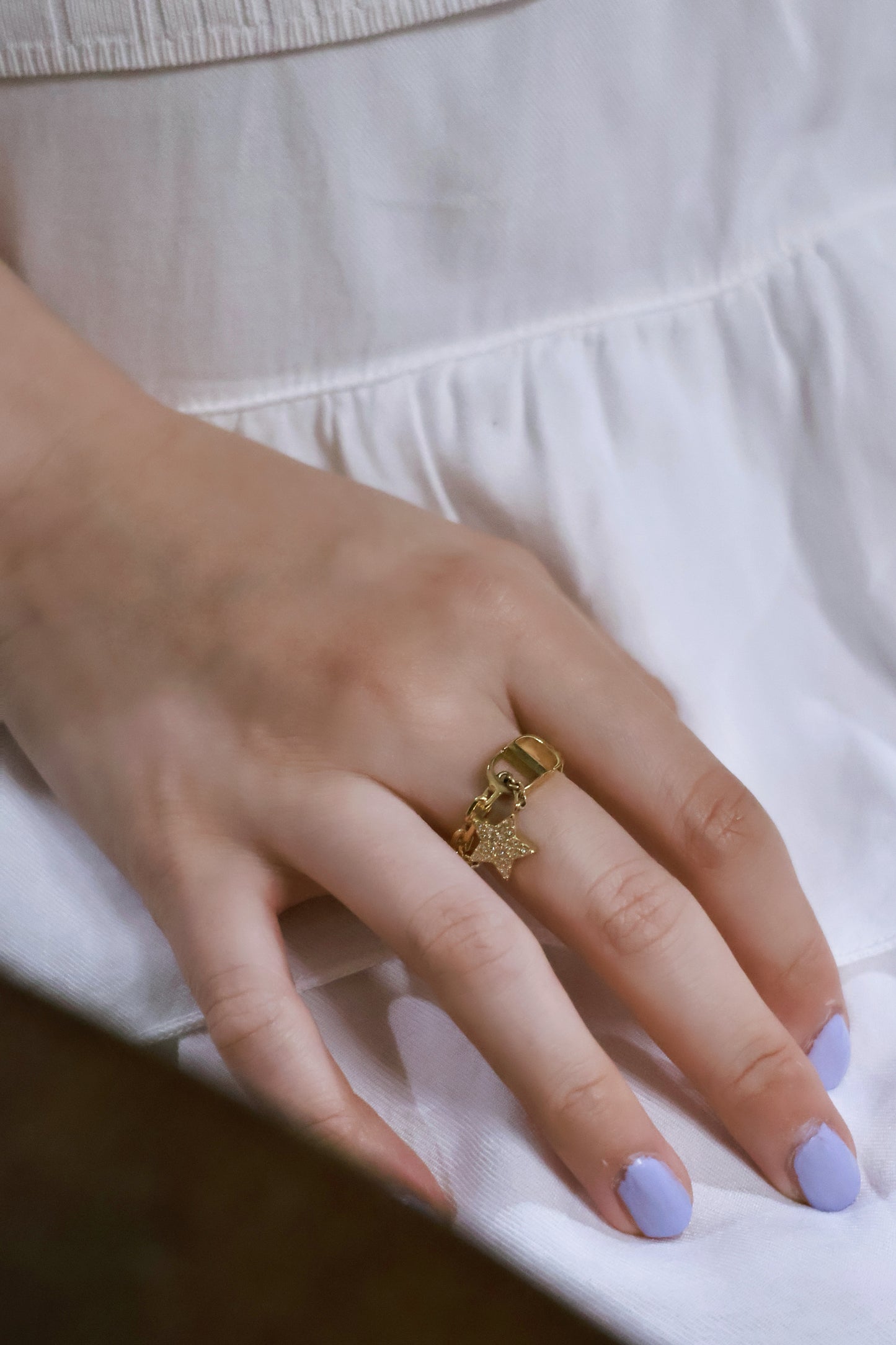 Dior Christian Petit CD Ring Gold Rhinestone Star