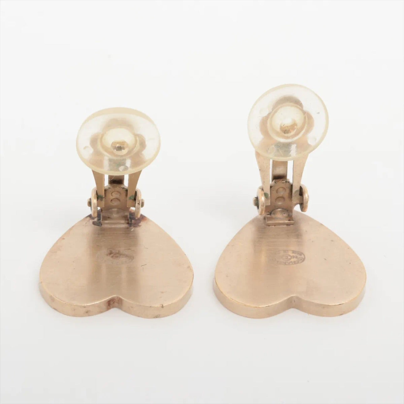 Chanel 2006 Heart-Shaped "Coco" Cameo Ear Clips