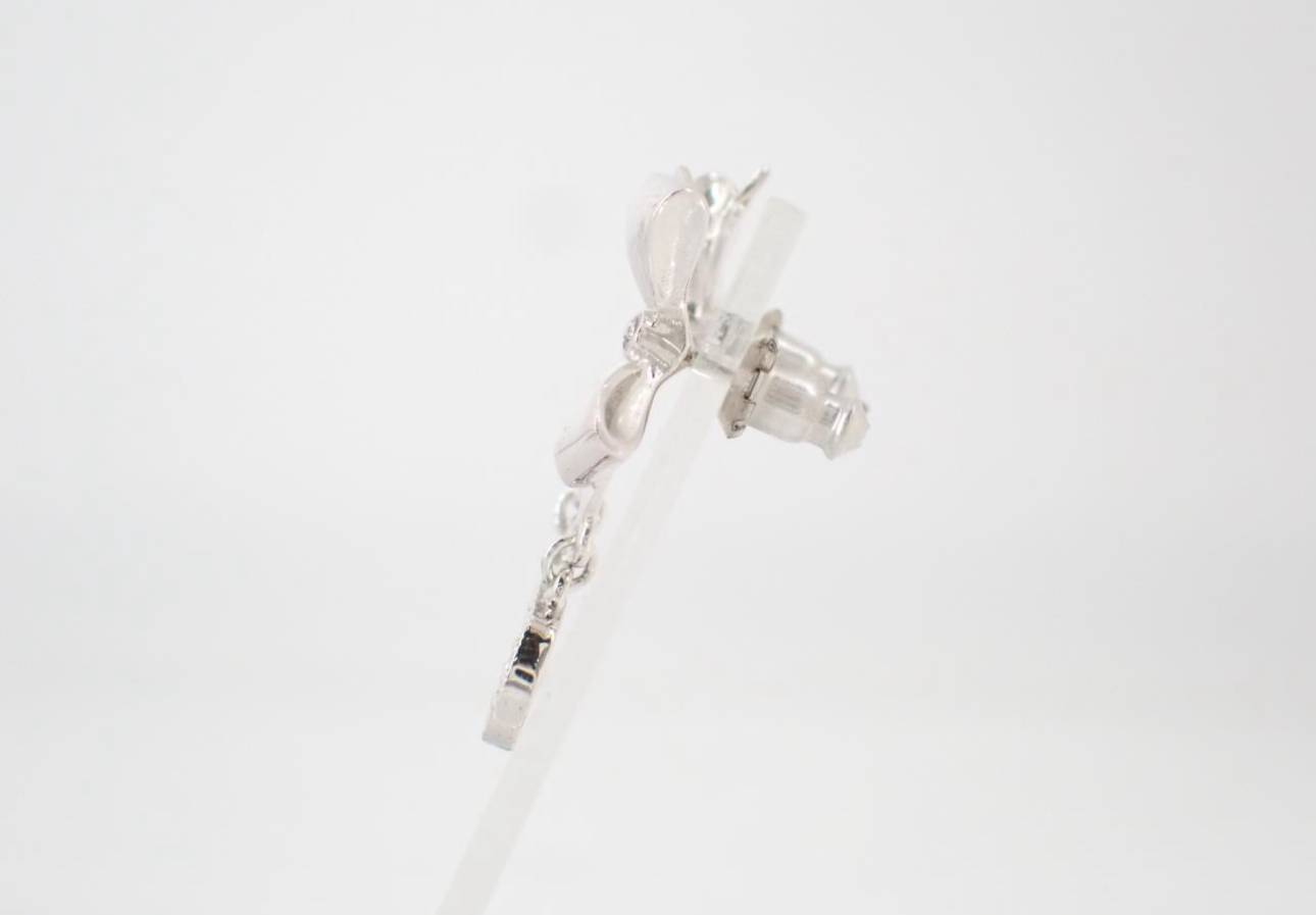 Dior Vintage Bow & Crystal "D" Drop Earrings