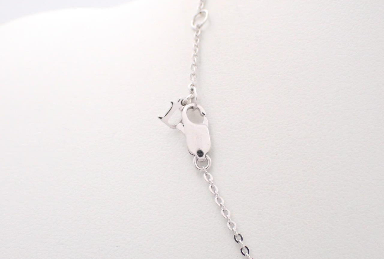 Dior Vintage Black and Silver Bow Crystal Embellished Pearl Drop Necklace