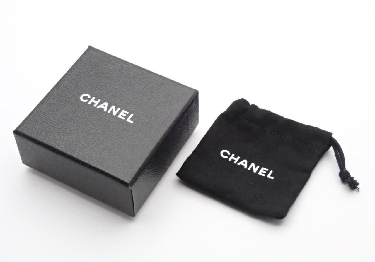 Chanel 2012 Black & Gold Clover CC Stud Earrings