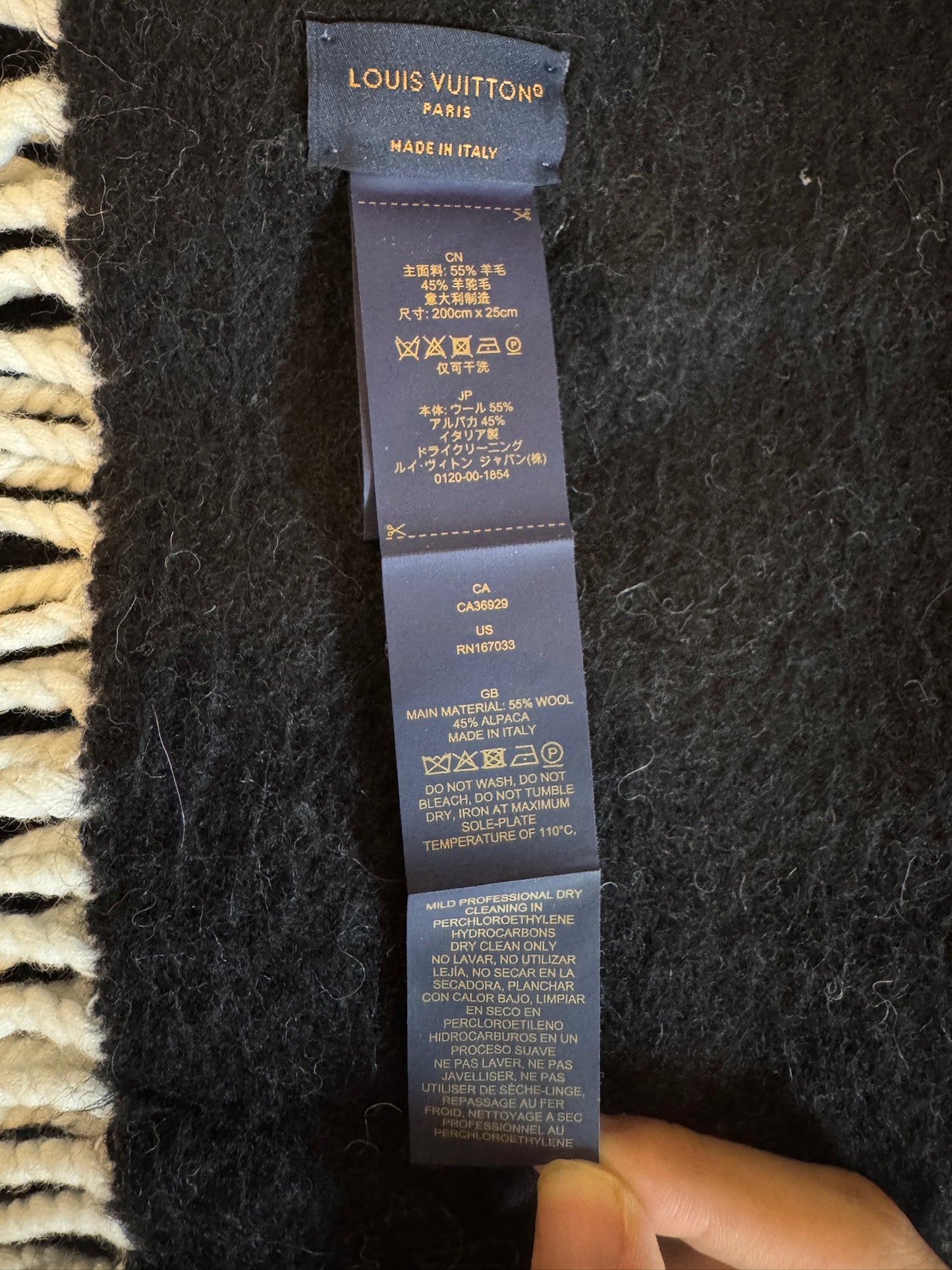 Louis Vuitton Reykjavik Gradient Logo Fringe Scarf