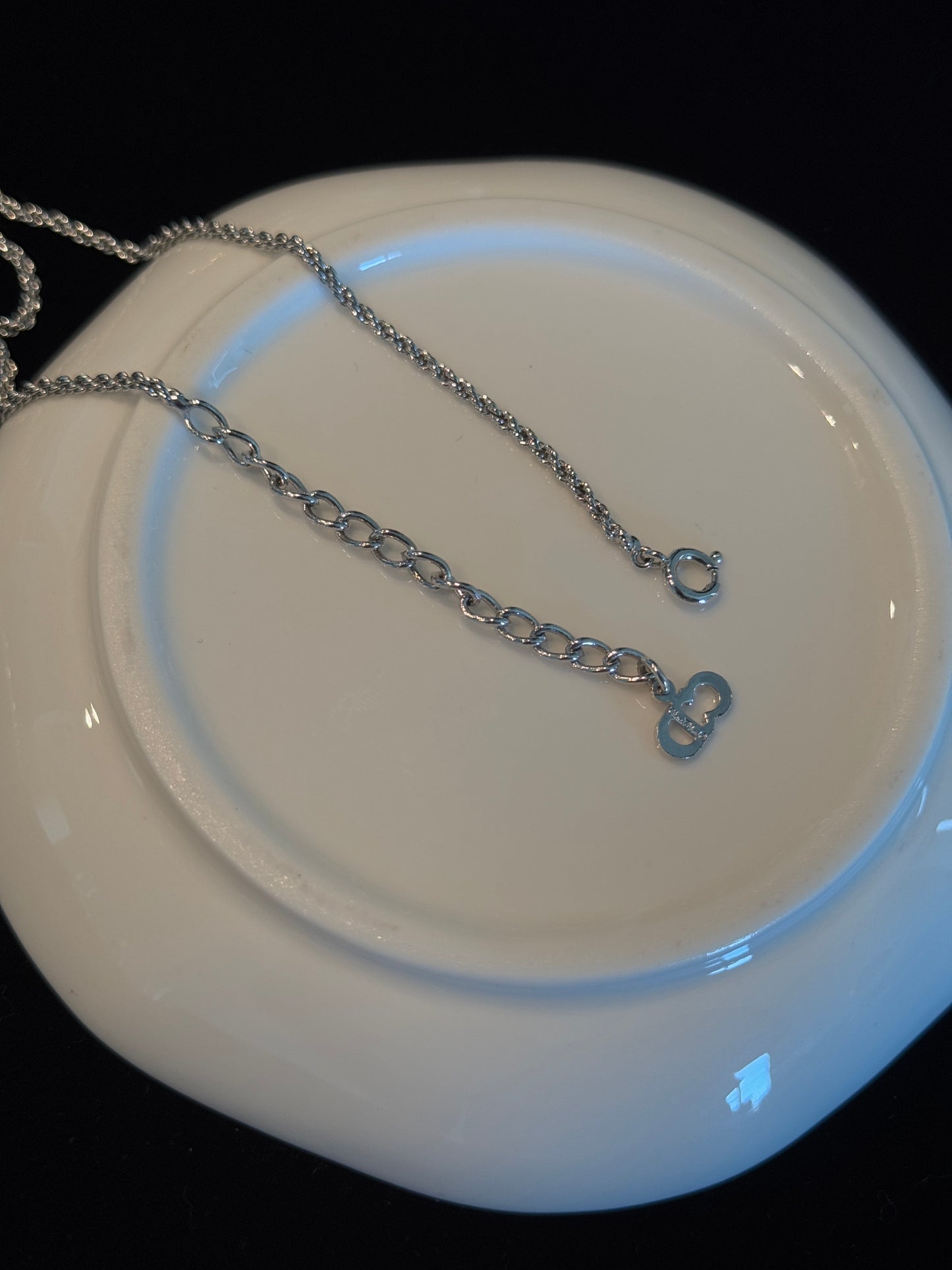 Dior Vintage Silver-Tone Twisted Loop Logo Necklace