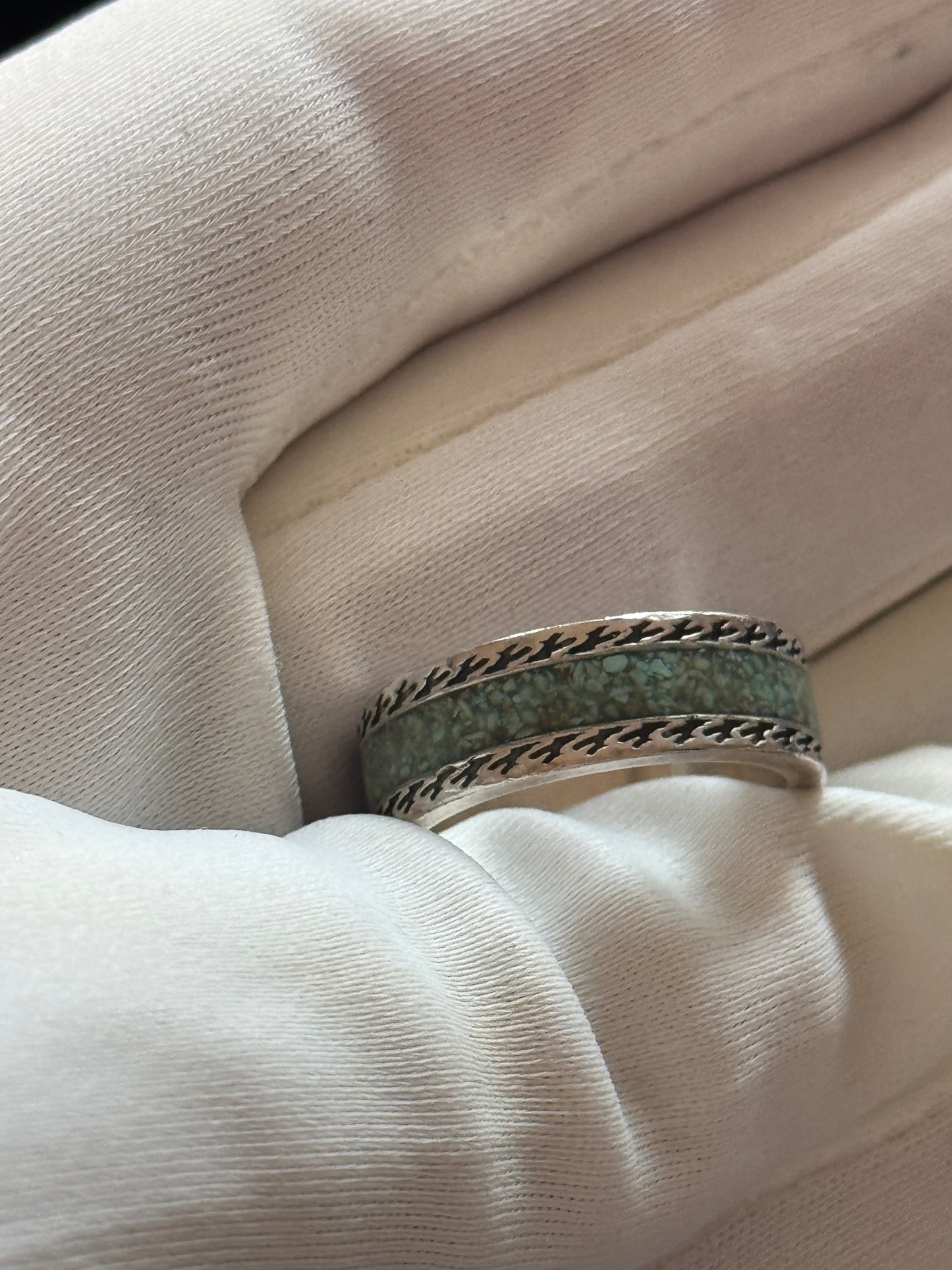 Gucci 2010s "Silver Swarm" Interlocking GG Bee-Engraved Sterling Silver Band Ring