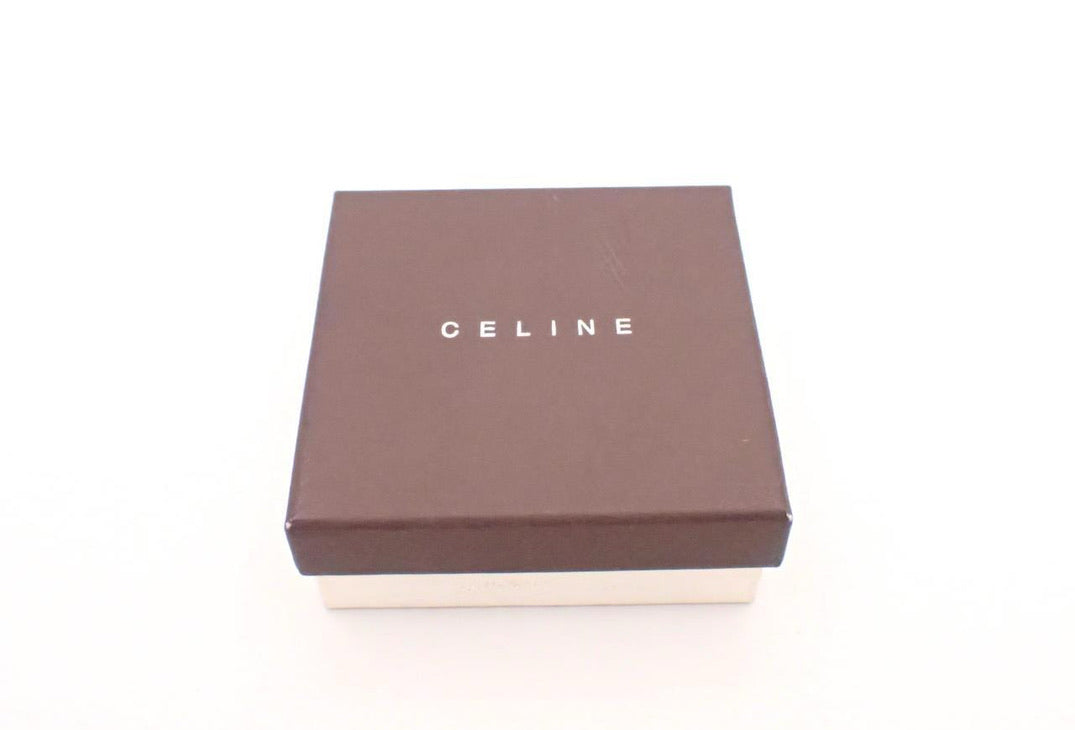 Celine Vintage Triomphe Silver Drop Earrings