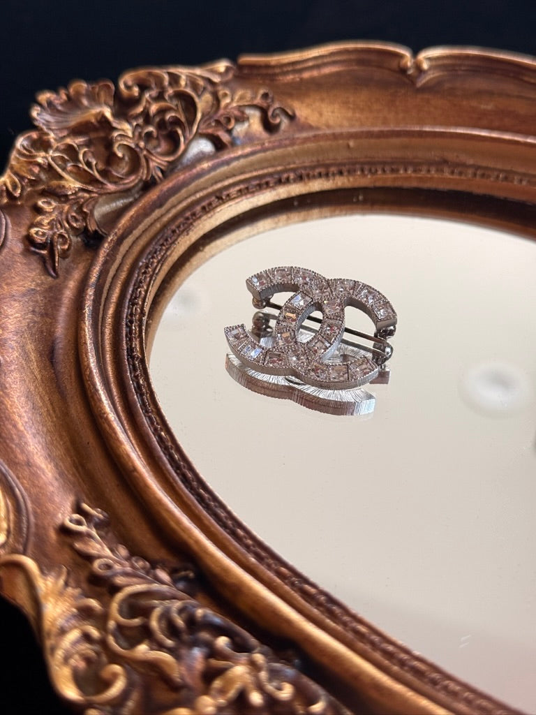 Chanel Vintage 2005 Crystal CC Brooch