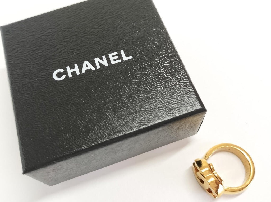 Chanel 2001 Vintage 24K Gold-Plated Ring