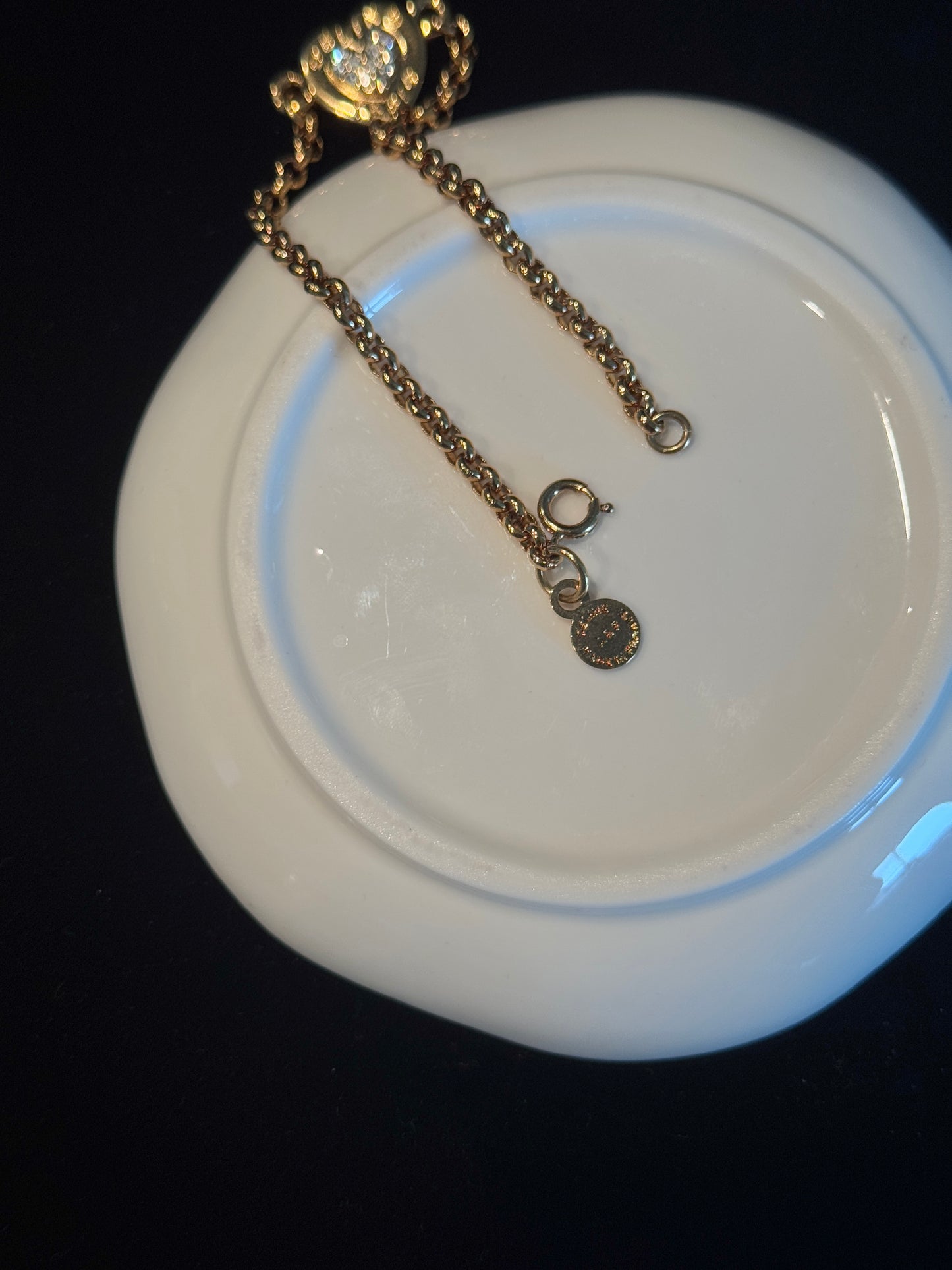 Celine Vintage Paris Heart Chain Bracelet