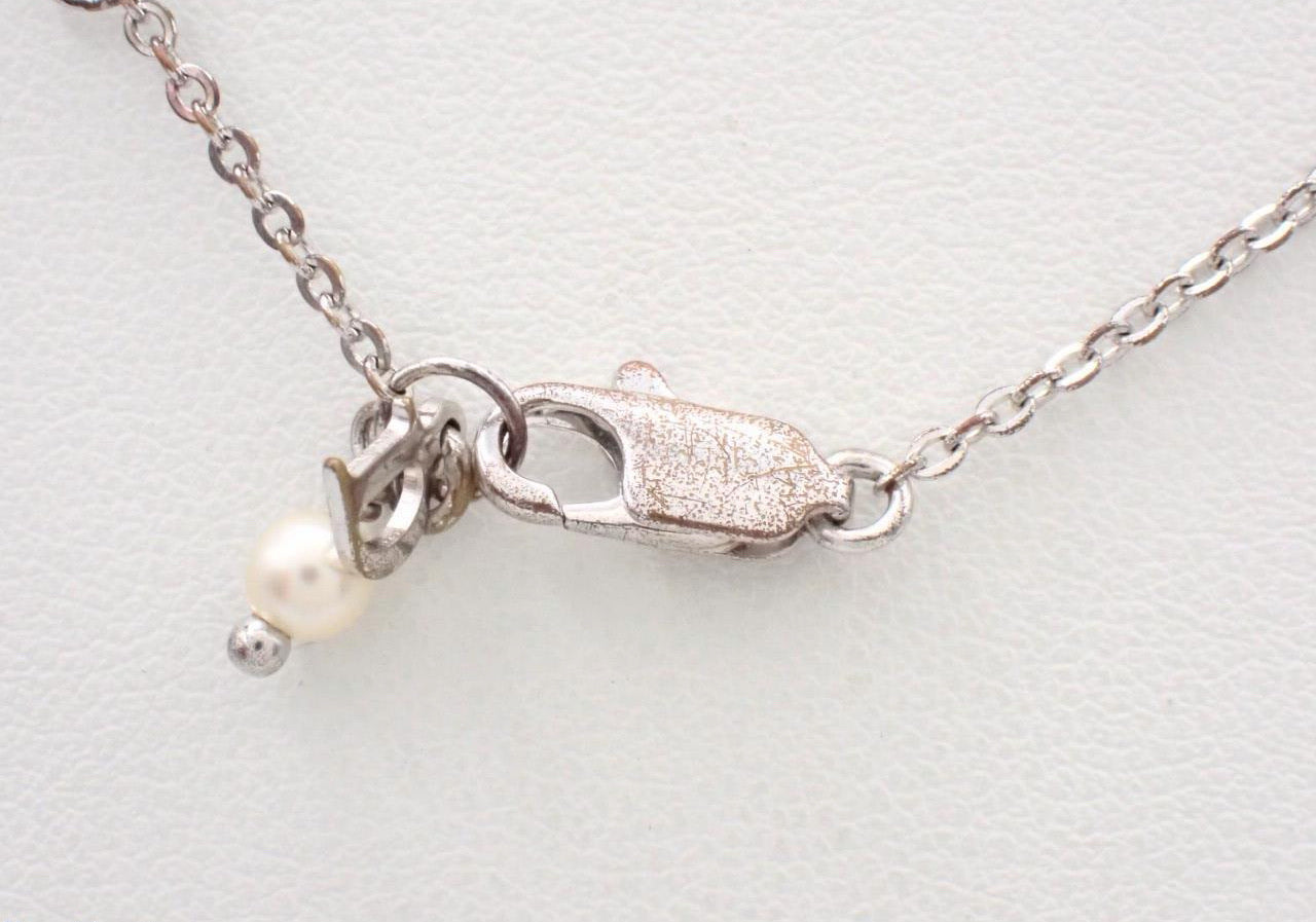 Dior Script Logo Pearl Pendant Necklace