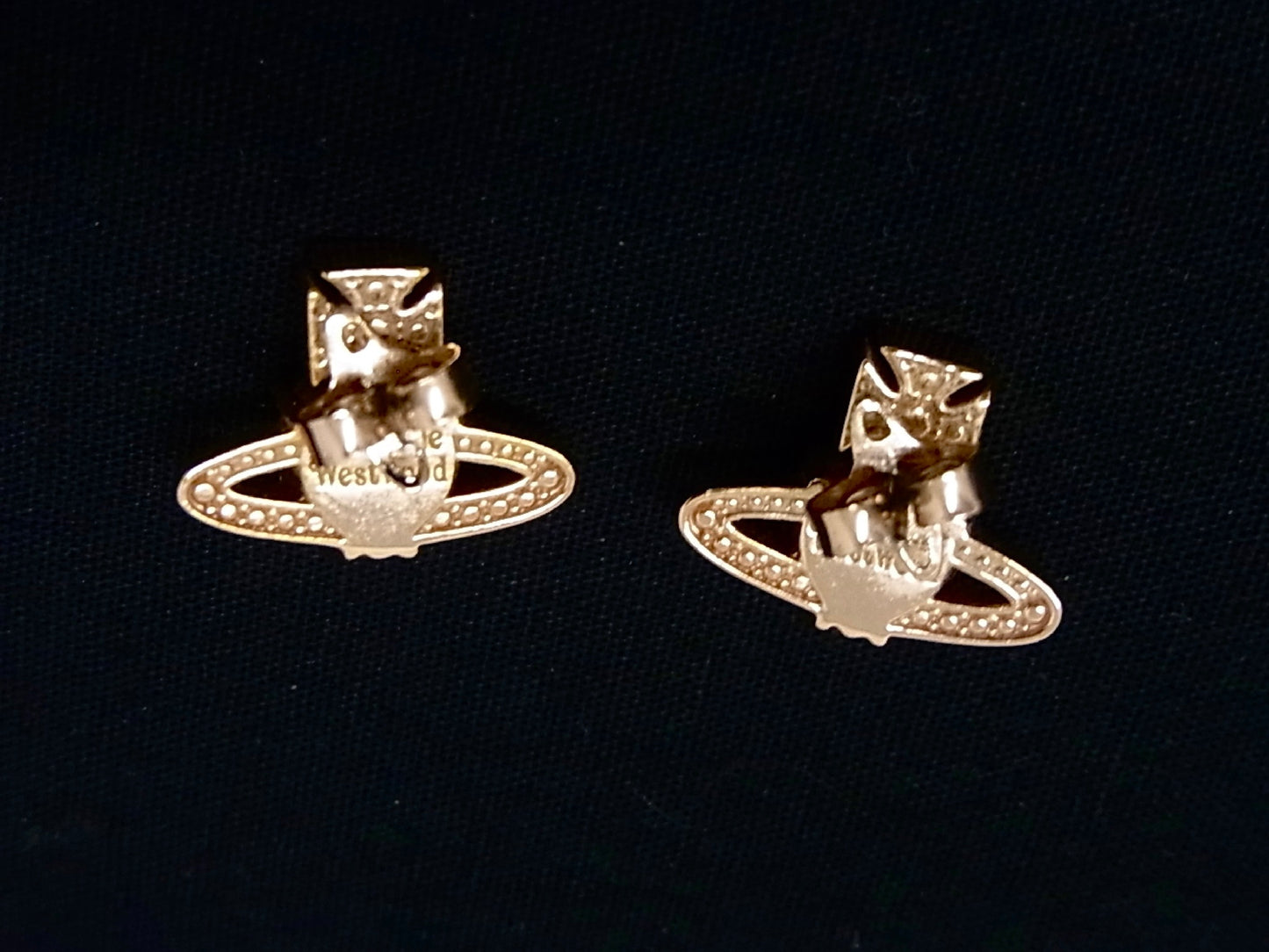 Vintage Vivienne Westwood Crystal Heart Orb Stud Earrings – Rose Gold Tone