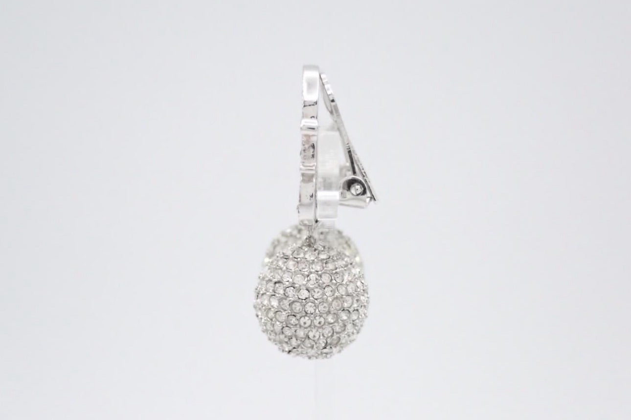 Dior Crystal Logo & Pavé Orb Drop Earrings