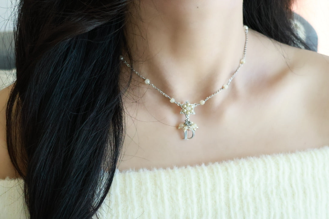 Dior Vintage Star & Pearl Charm Necklace