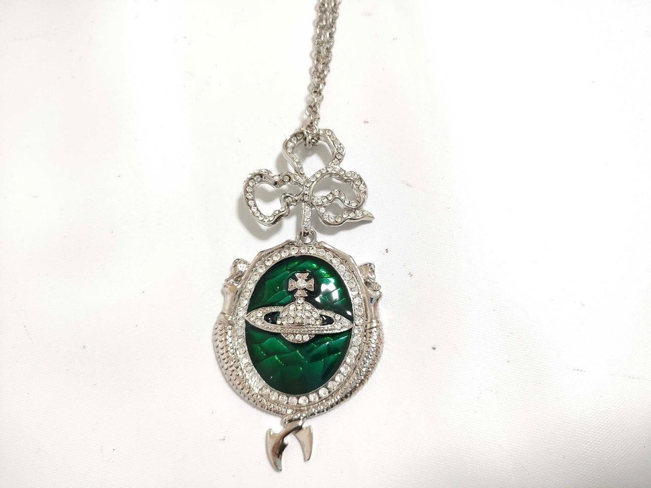 Vivienne Westwood “Emerald Relic” Large Orb Pendant Necklace