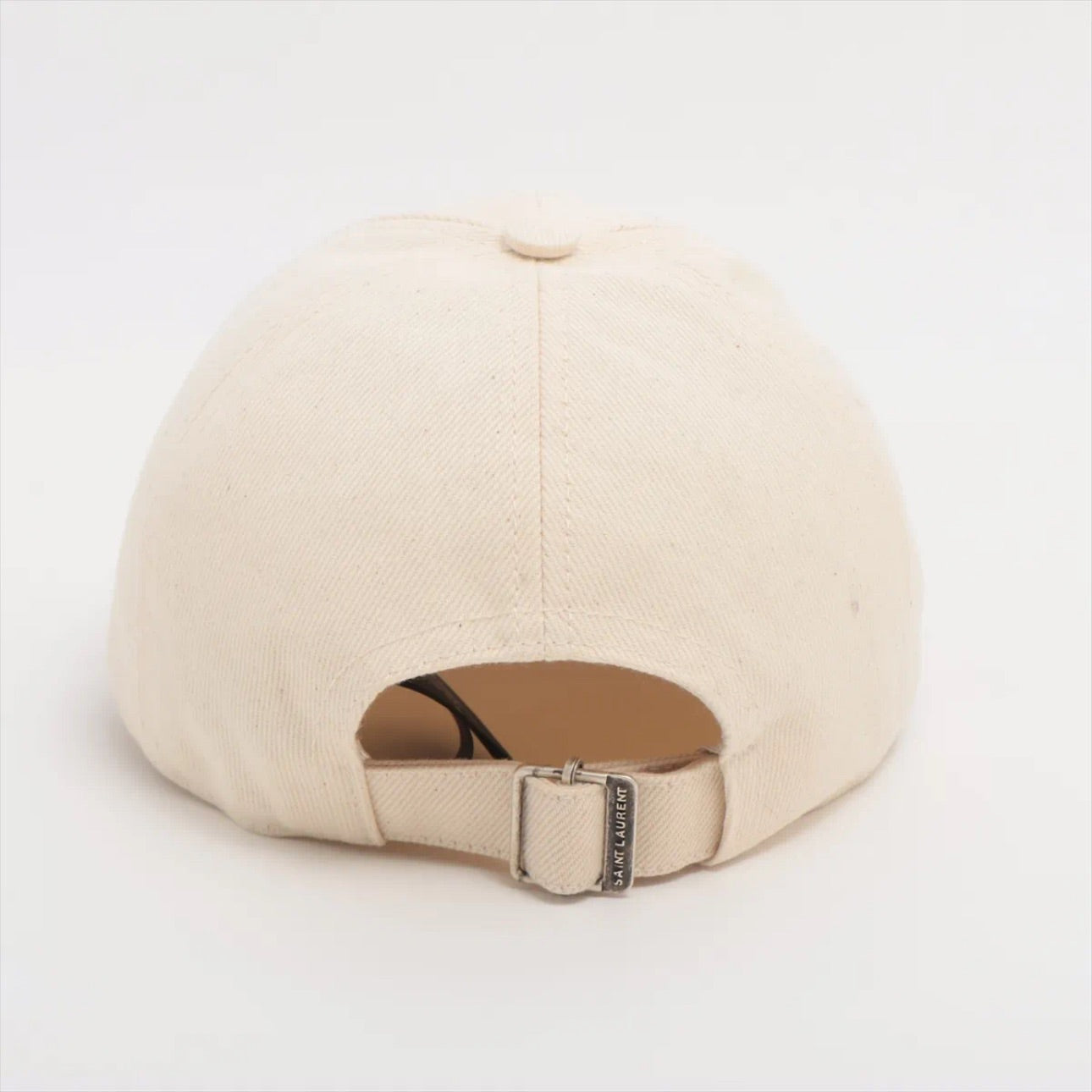 Saint Laurent Off-White Embroidered Logo Baseball Cap