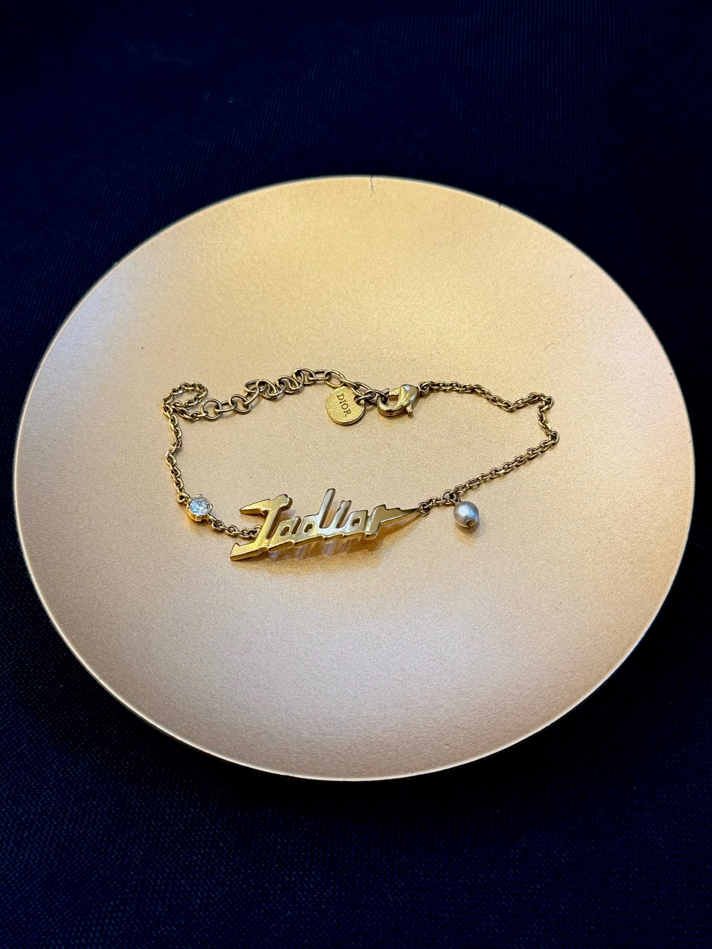 Dior Vintage “J’Adior” Script Charm Bracelet