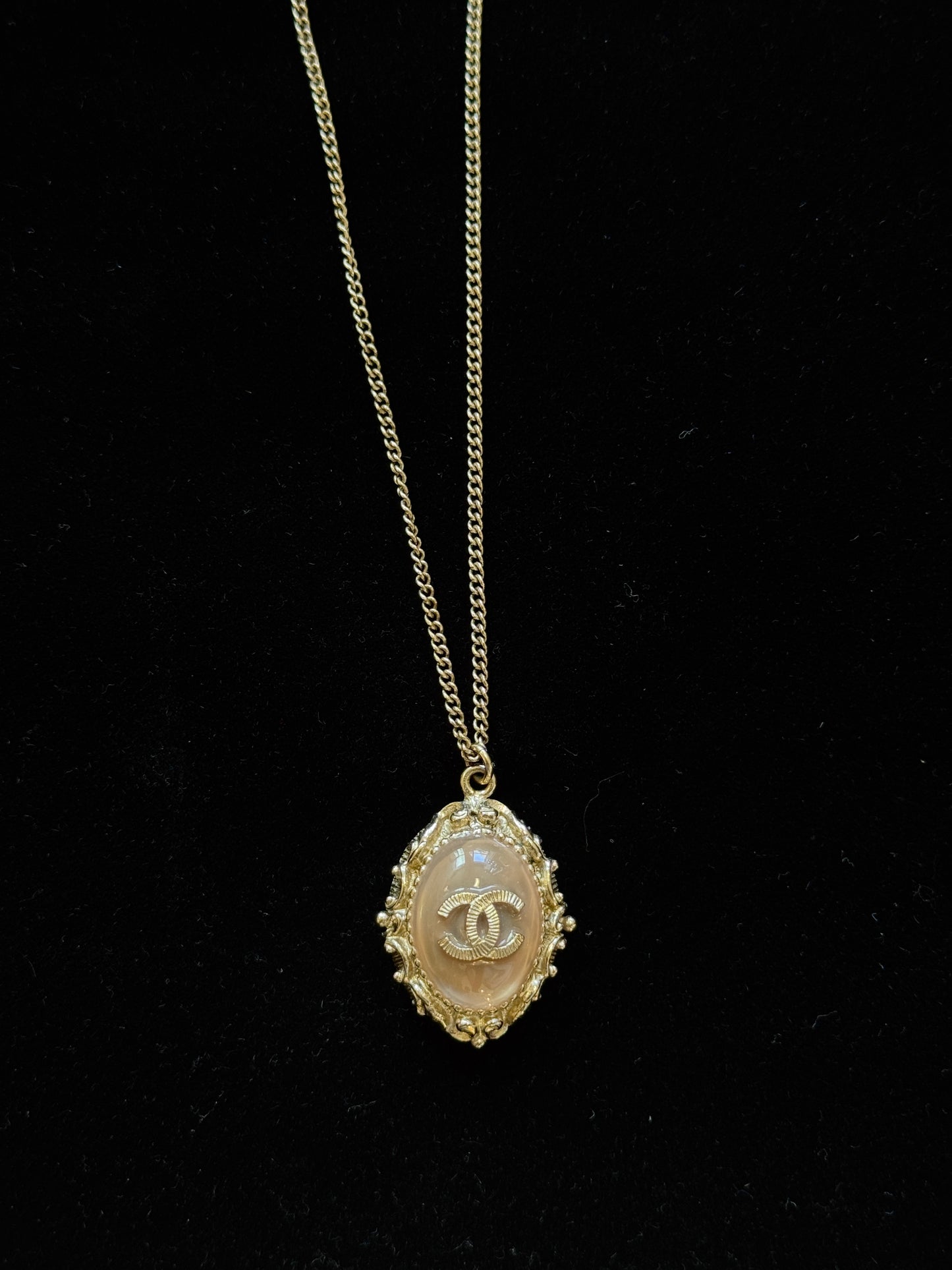 Chanel Vintage Gold-Tone CC Medallion Pendant Necklace